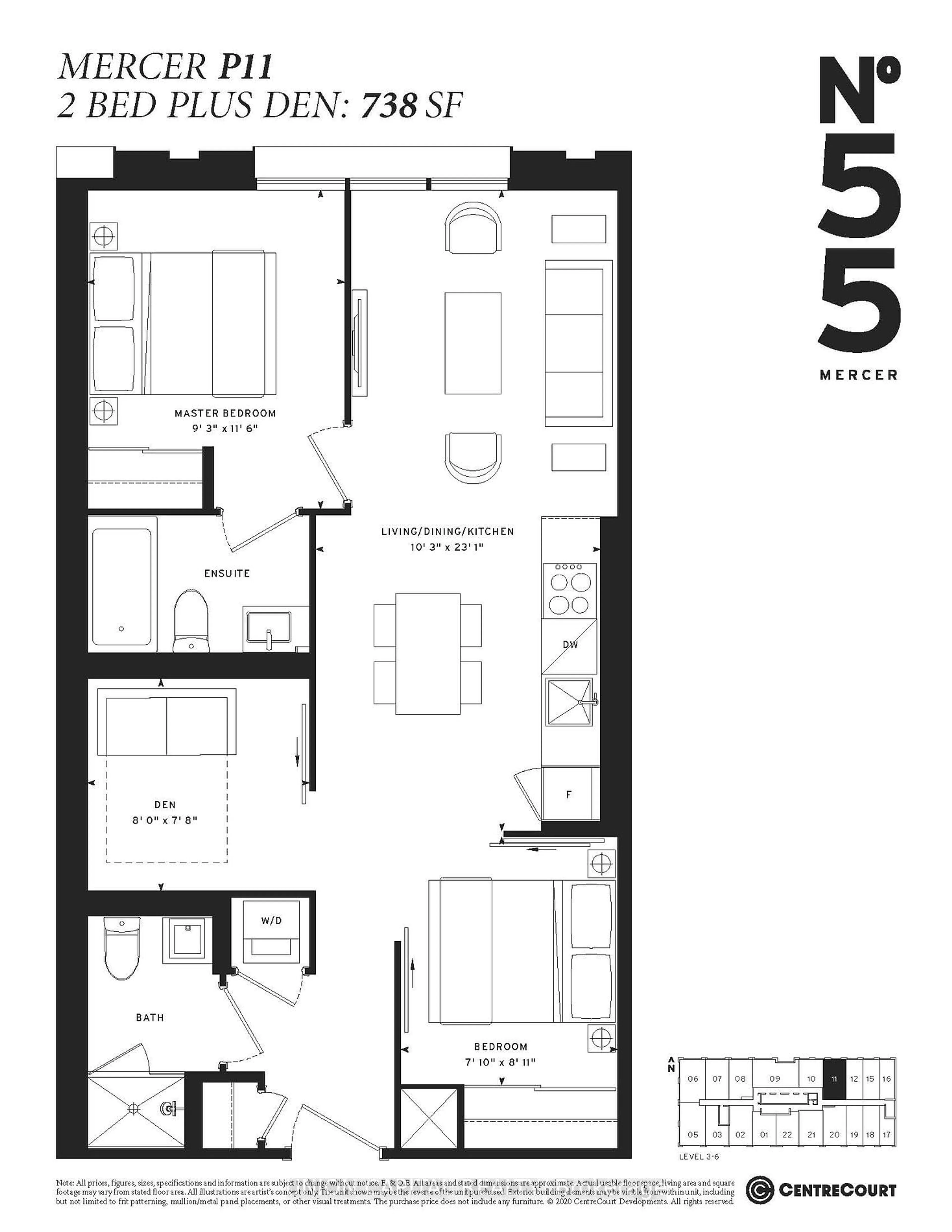 Floor plan for 55 Mercer St #611, Toronto Ontario M5V 0W4