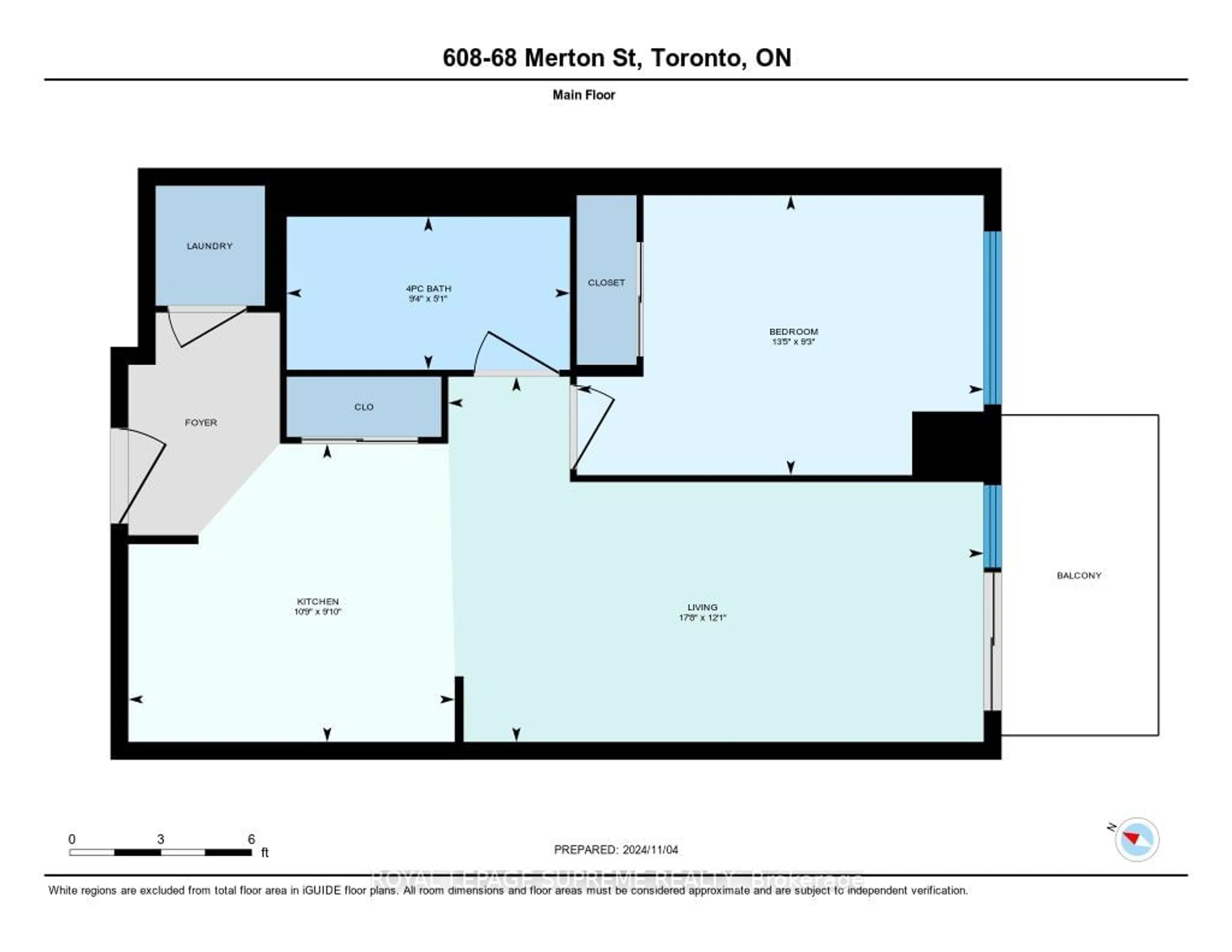 Floor plan for 68 Merton St #608, Toronto Ontario M4S 1A1