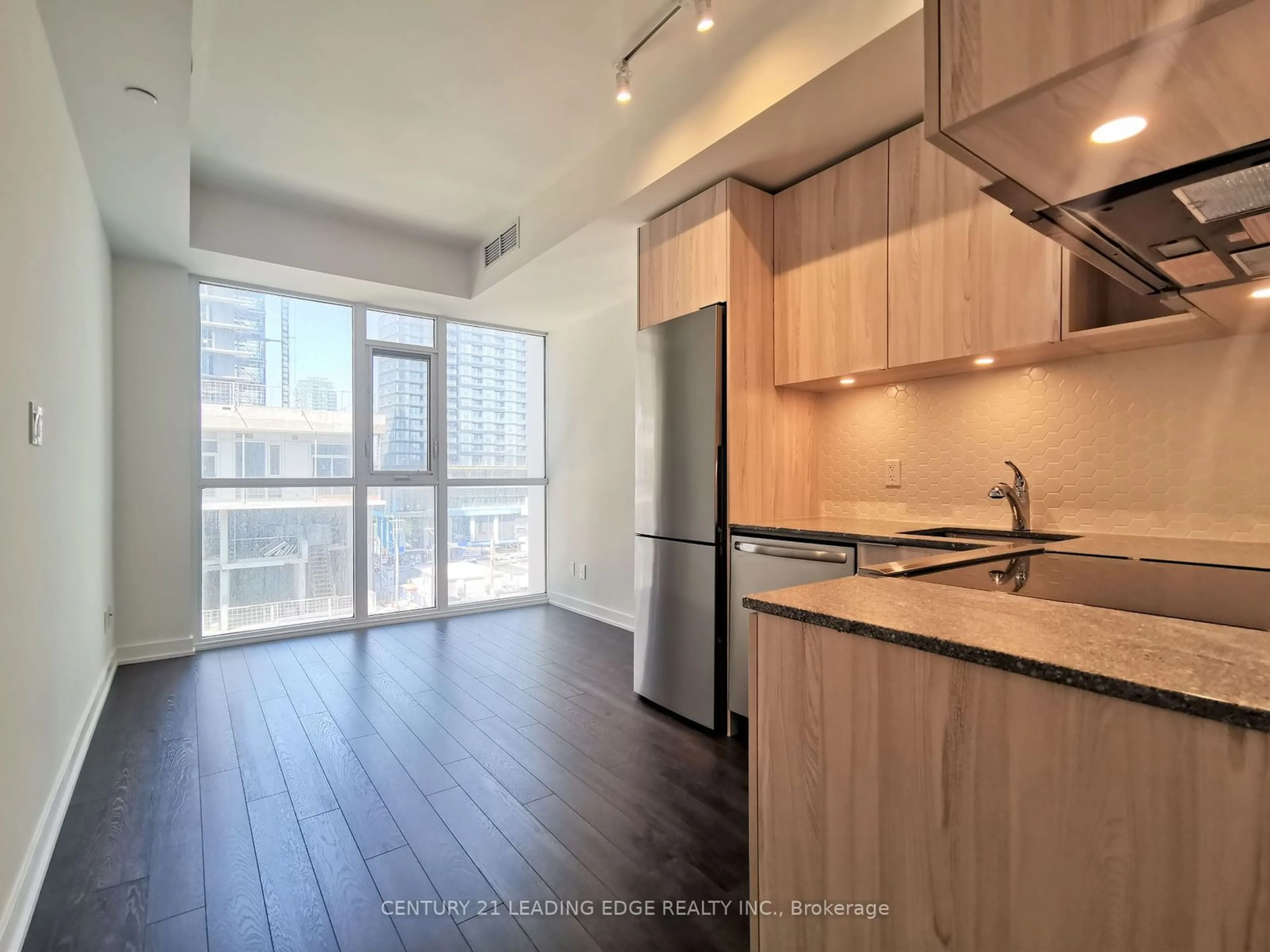 Standard kitchen, wood/laminate floor for 30 Ordnance St #604, Toronto Ontario M6K 0C8