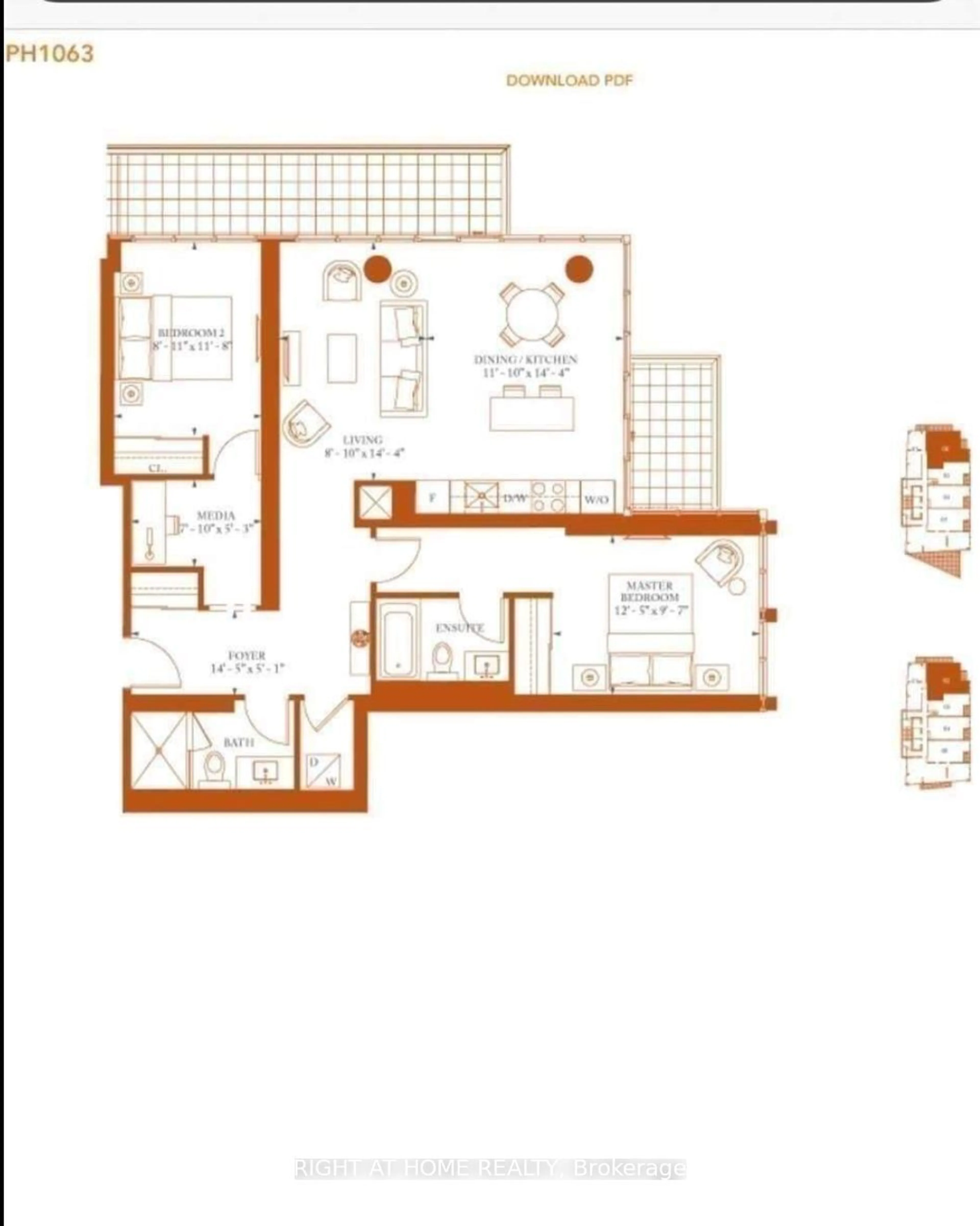 Floor plan for 32 Davenport Rd #3002, Toronto Ontario M5R 0B5