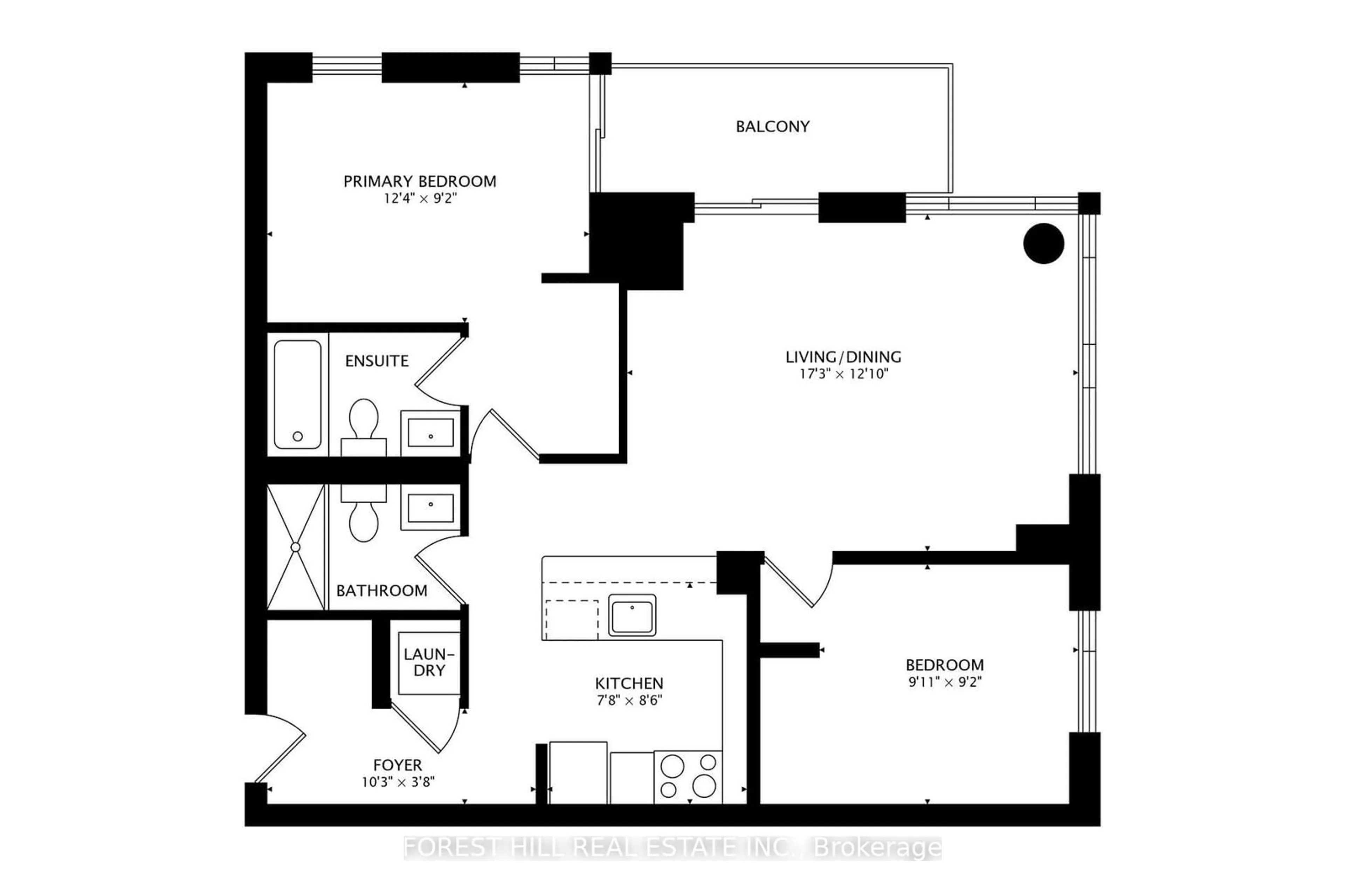 Floor plan for 25 Cole St #813, Toronto Ontario M5A 4M3