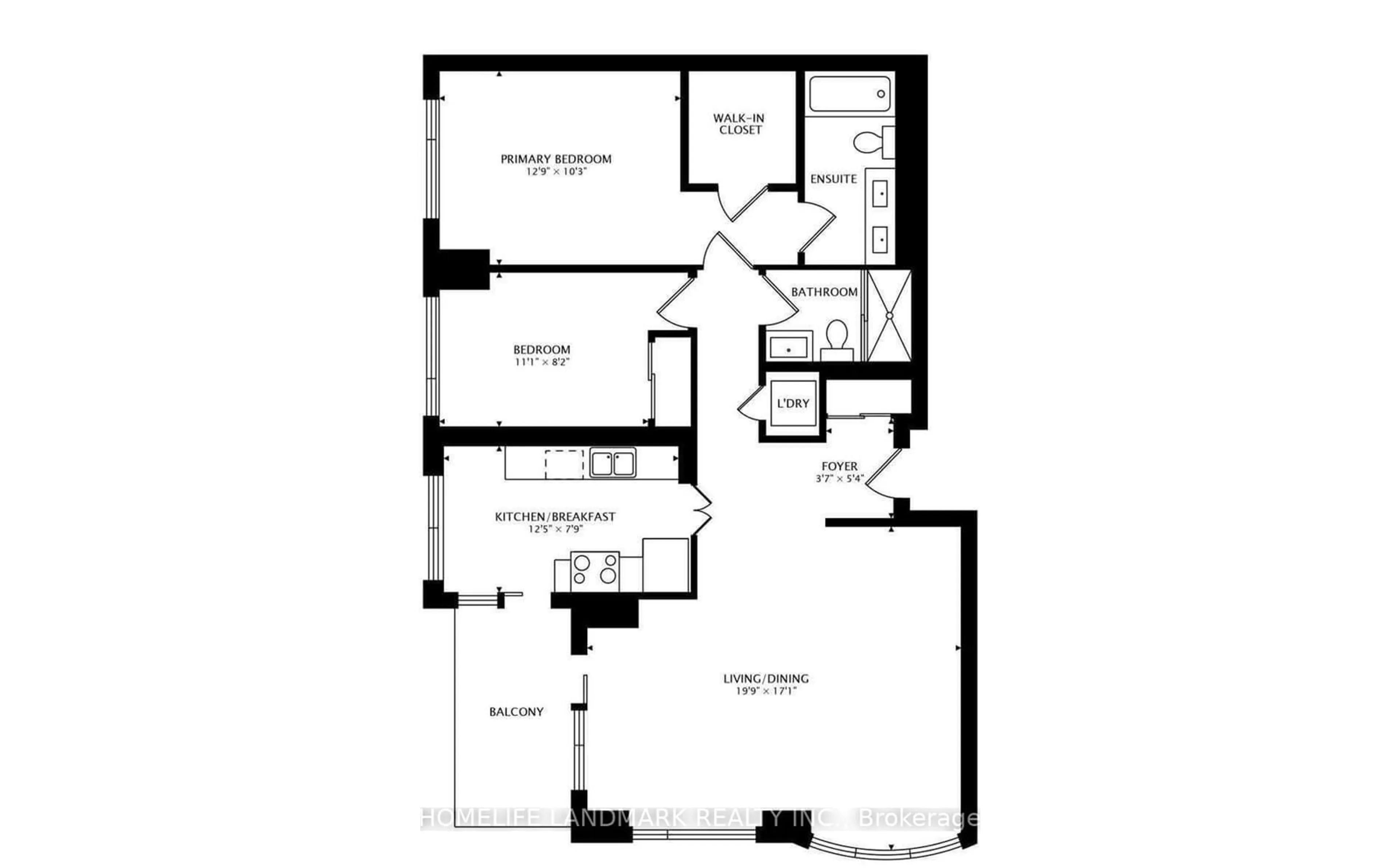 Floor plan for 238 Doris Ave #303, Toronto Ontario M2N 6W1