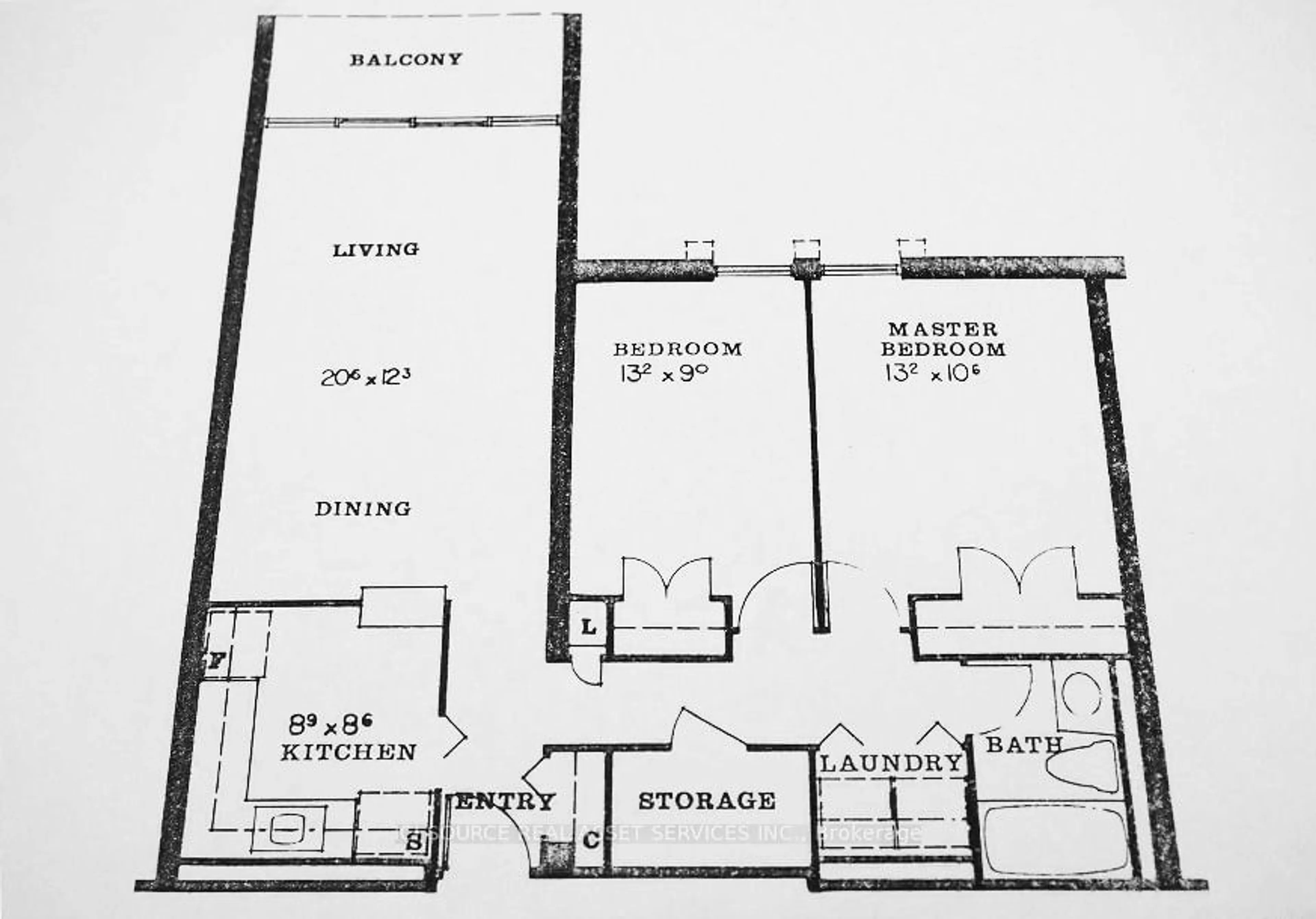 Floor plan for 30 Fashion Roseway #116, Toronto Ontario M2N 6B4