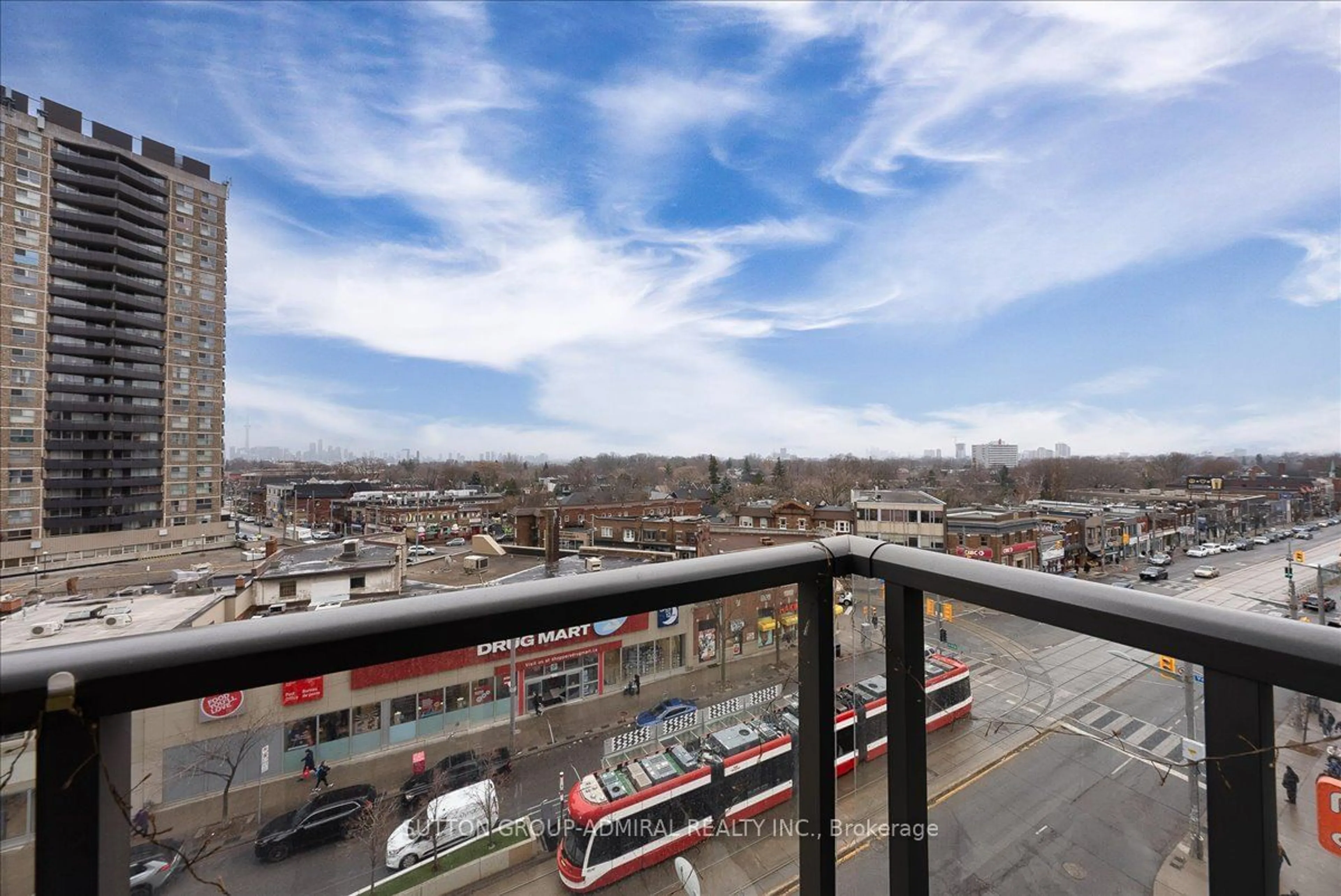 Balcony in the apartment, city buildings view from balcony for 530 St. Clair Ave #508, Toronto Ontario M6C 1A2