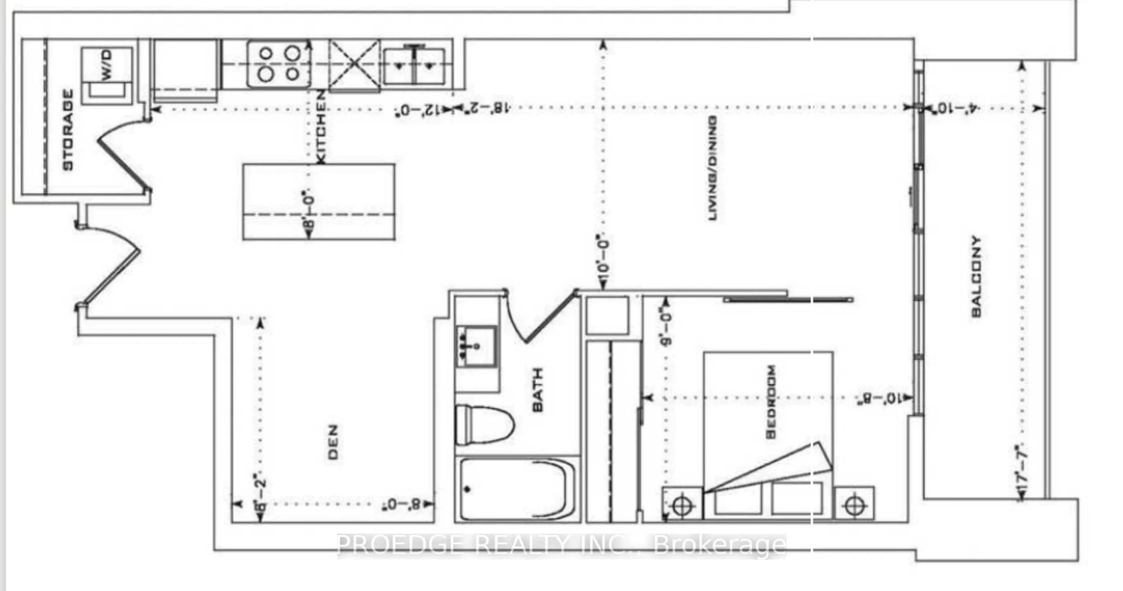 Floor plan for 1 The Esplanade Dr #1307, Toronto Ontario M5E 0A8