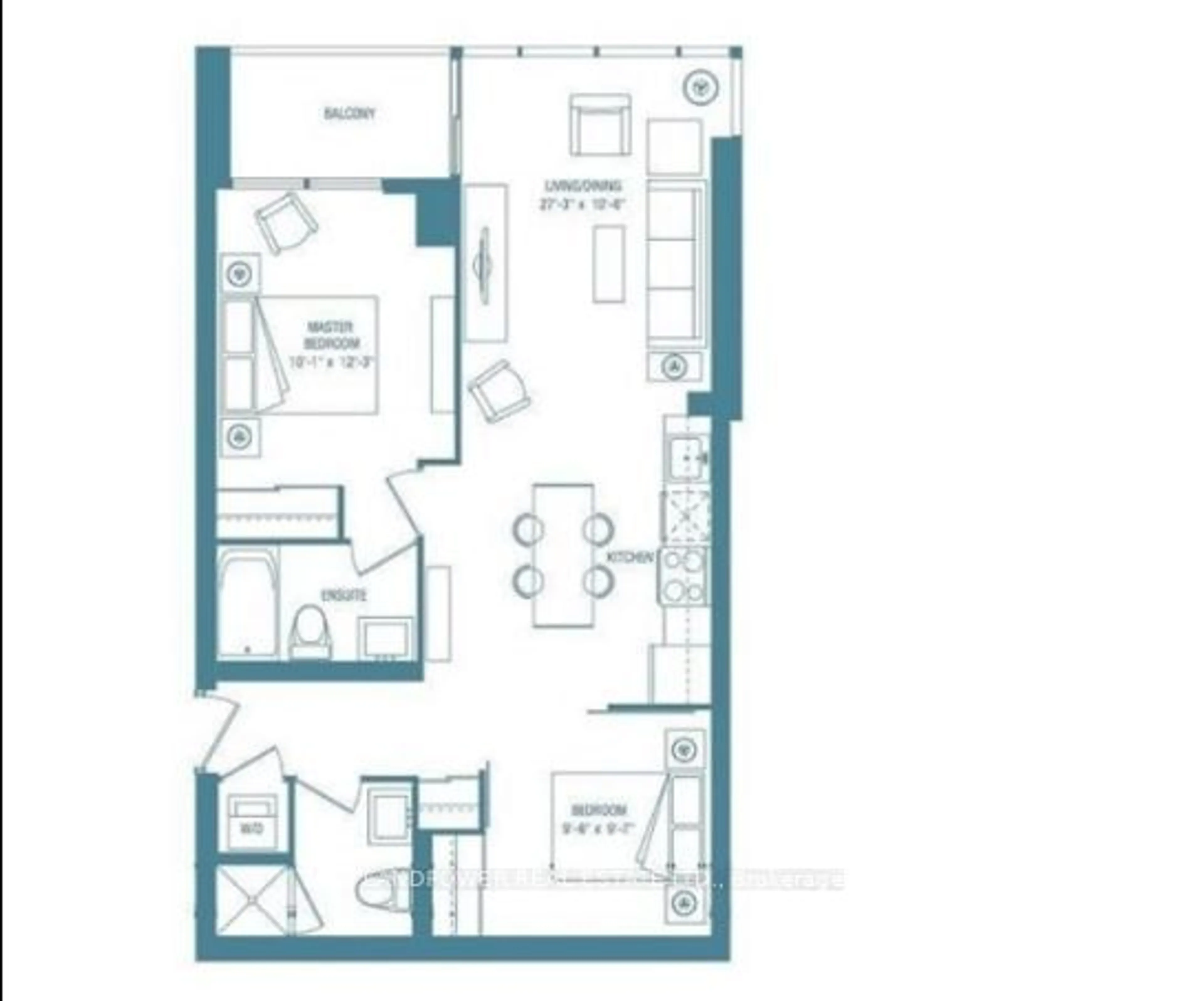 Floor plan for 35 Brian Peck Cres #710, Toronto Ontario M4G 0A5