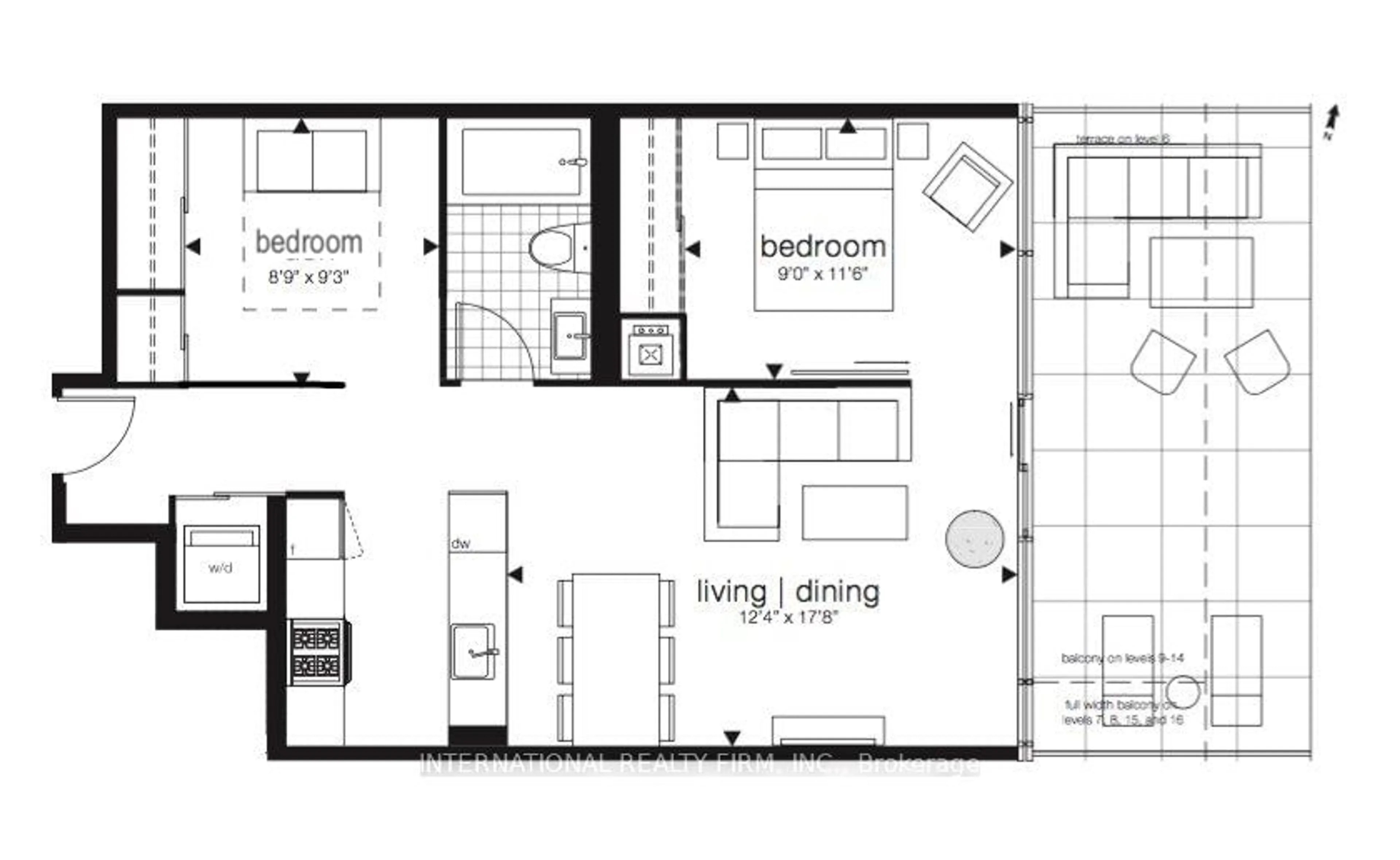 Floor plan for 111 Bathurst St #815, Toronto Ontario M5V 0M9