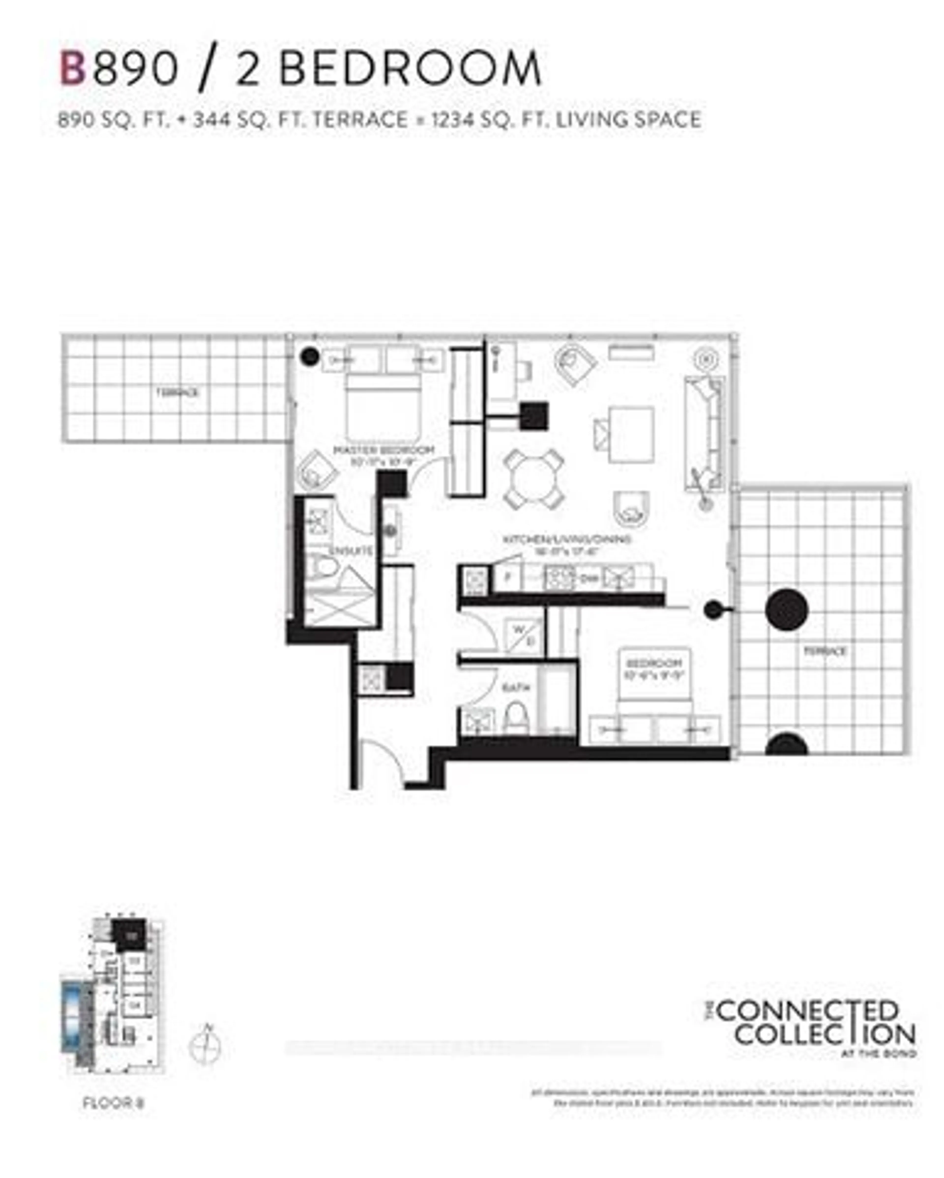 Floor plan for 290 Adelaide St #802, Toronto Ontario M5V 0P3