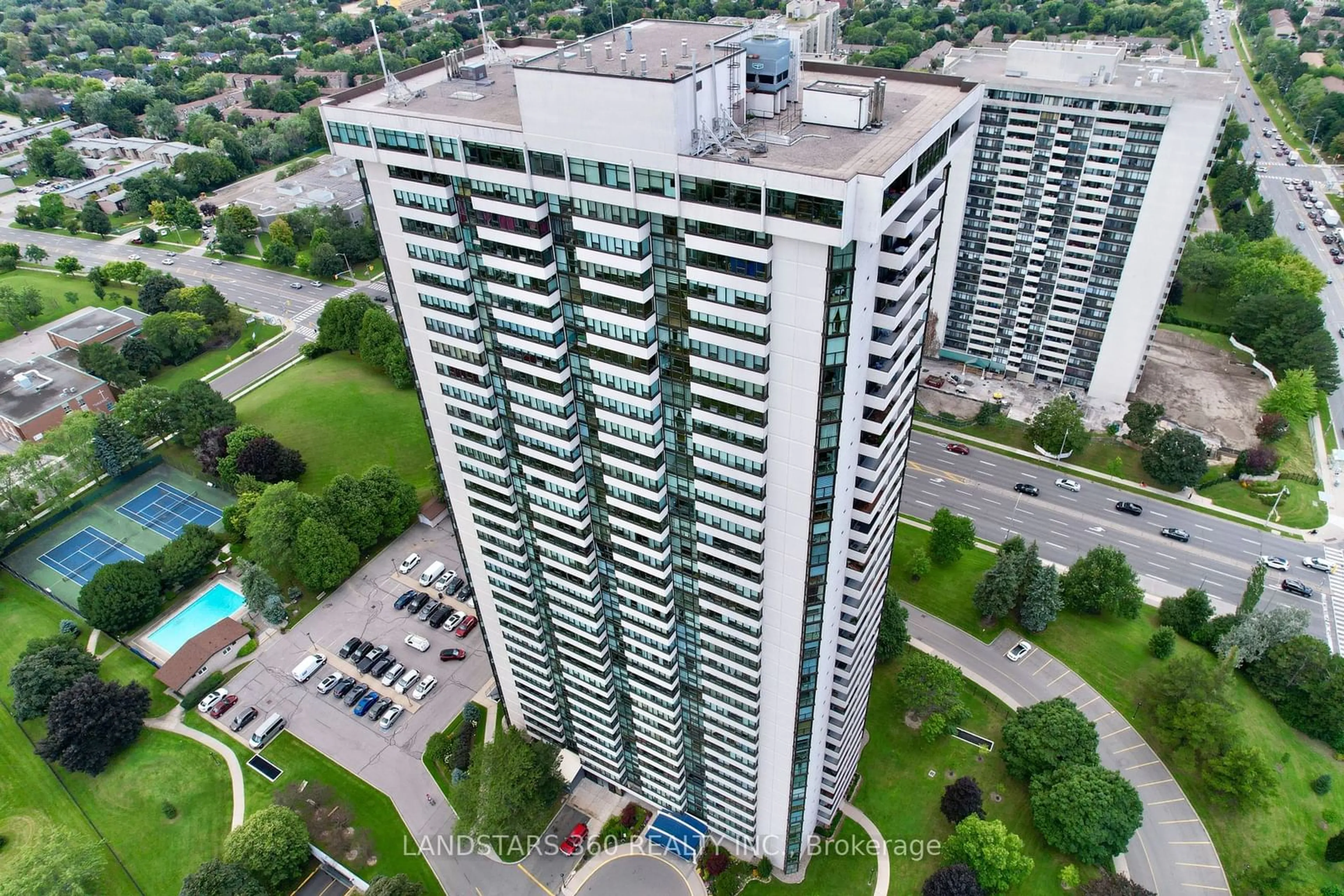 A pic from outside/outdoor area/front of a property/back of a property/a pic from drone, city buildings view from balcony for 3303 Don Mills Rd #2605, Toronto Ontario M2J 4T6