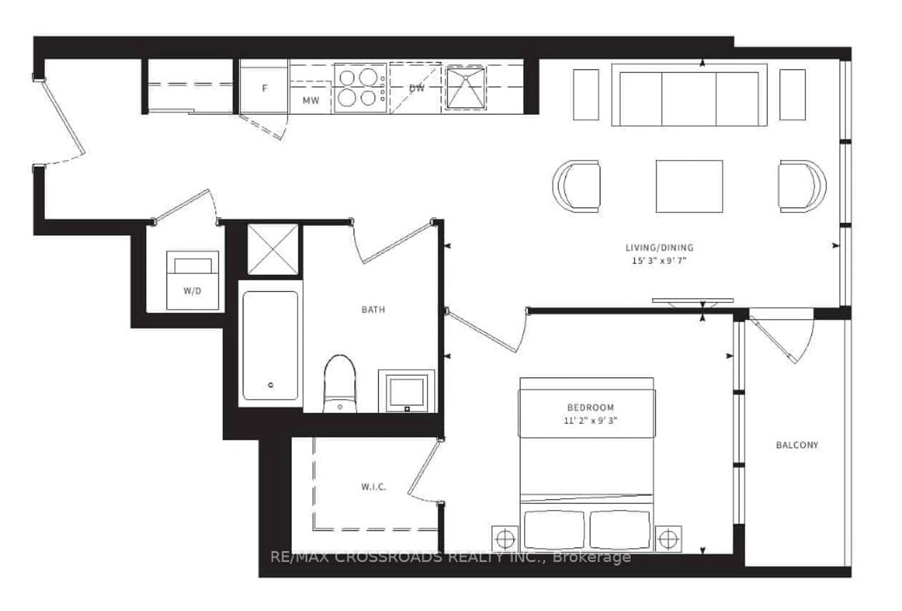 Floor plan for 19 Western Battery Rd #1222, Toronto Ontario M6K 3S5