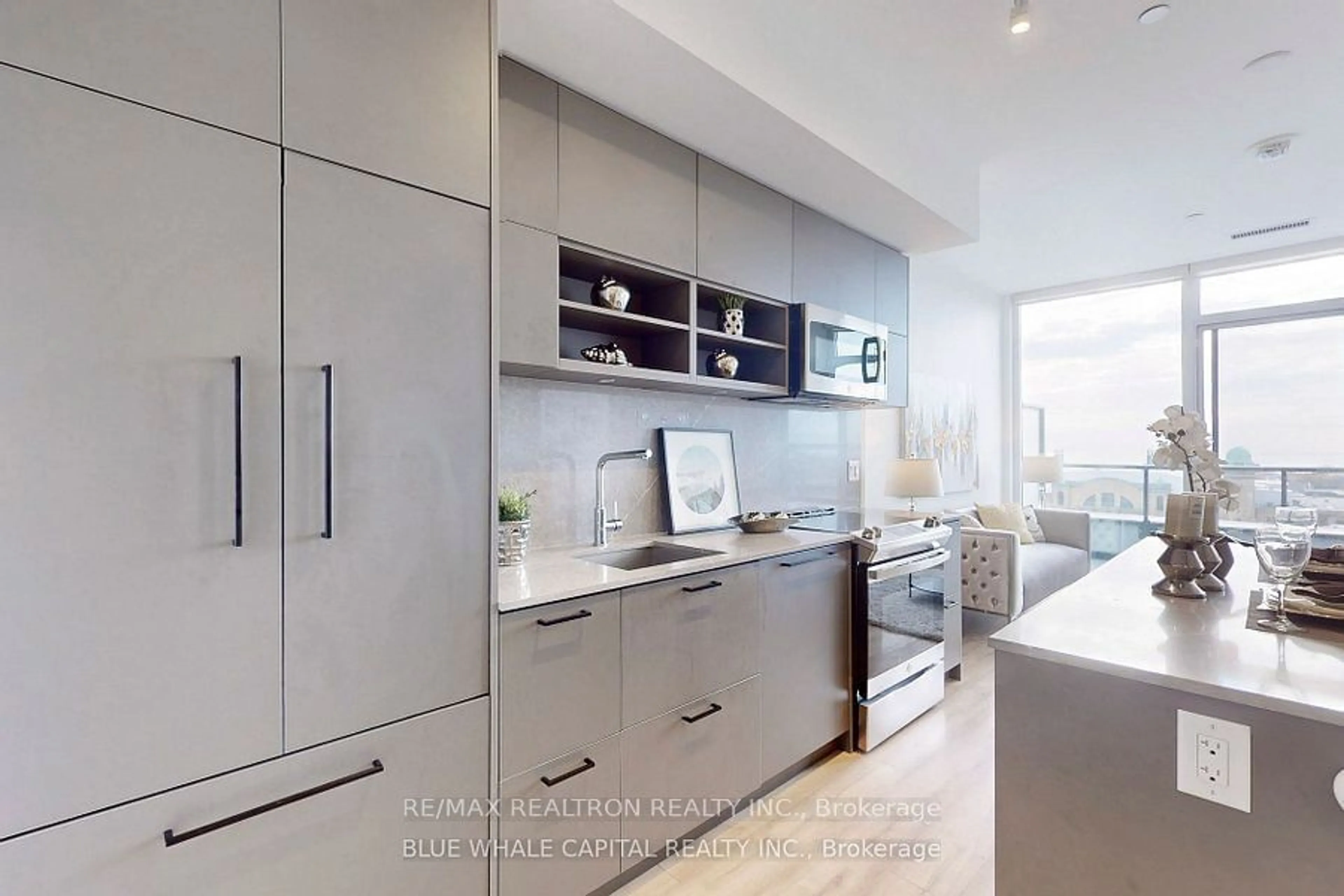 Contemporary kitchen, ceramic/tile floor for 135 East Liberty St #702, Toronto Ontario M6K 0G7