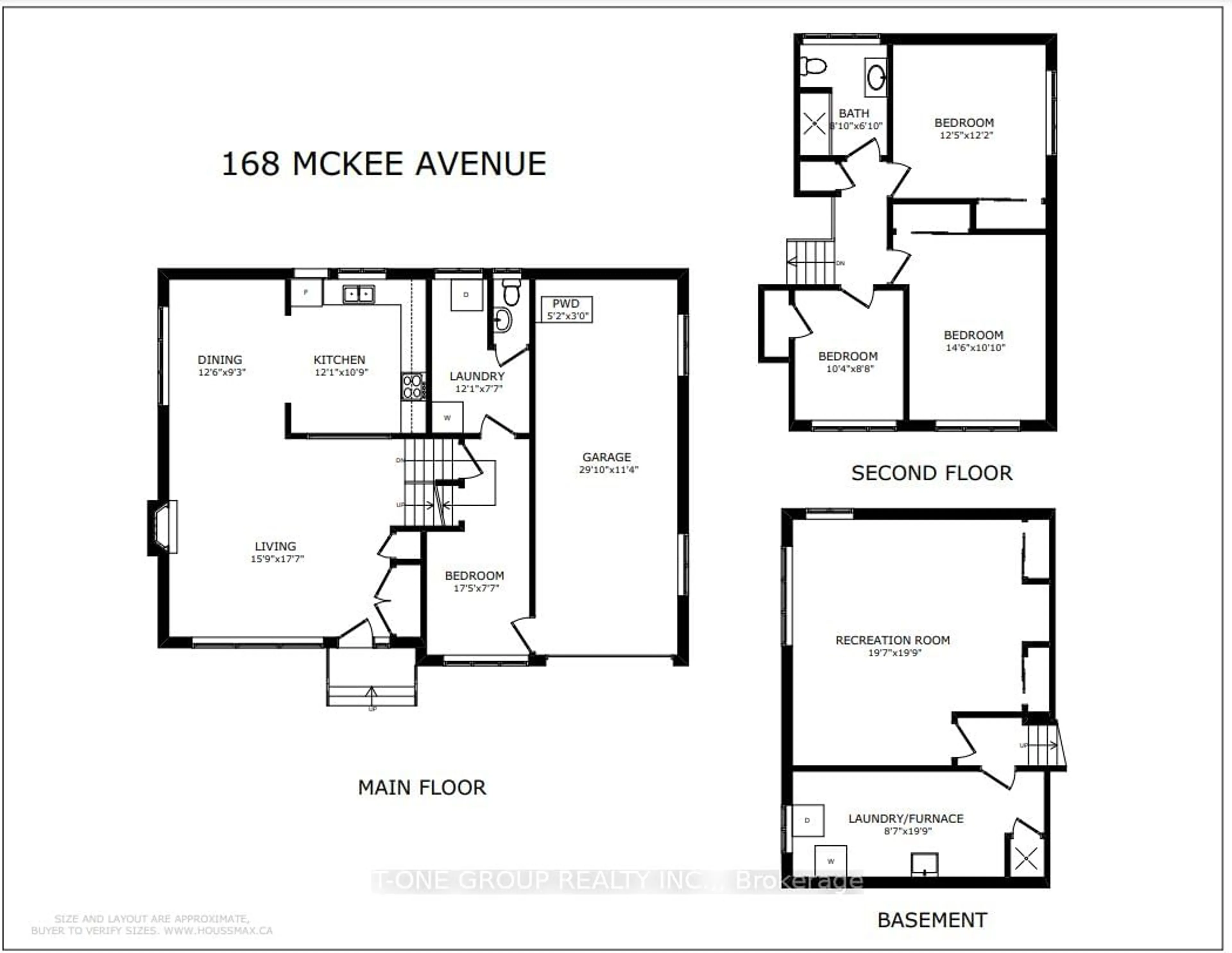 Floor plan for 168 Mckee Ave, Toronto Ontario M2N 4C7