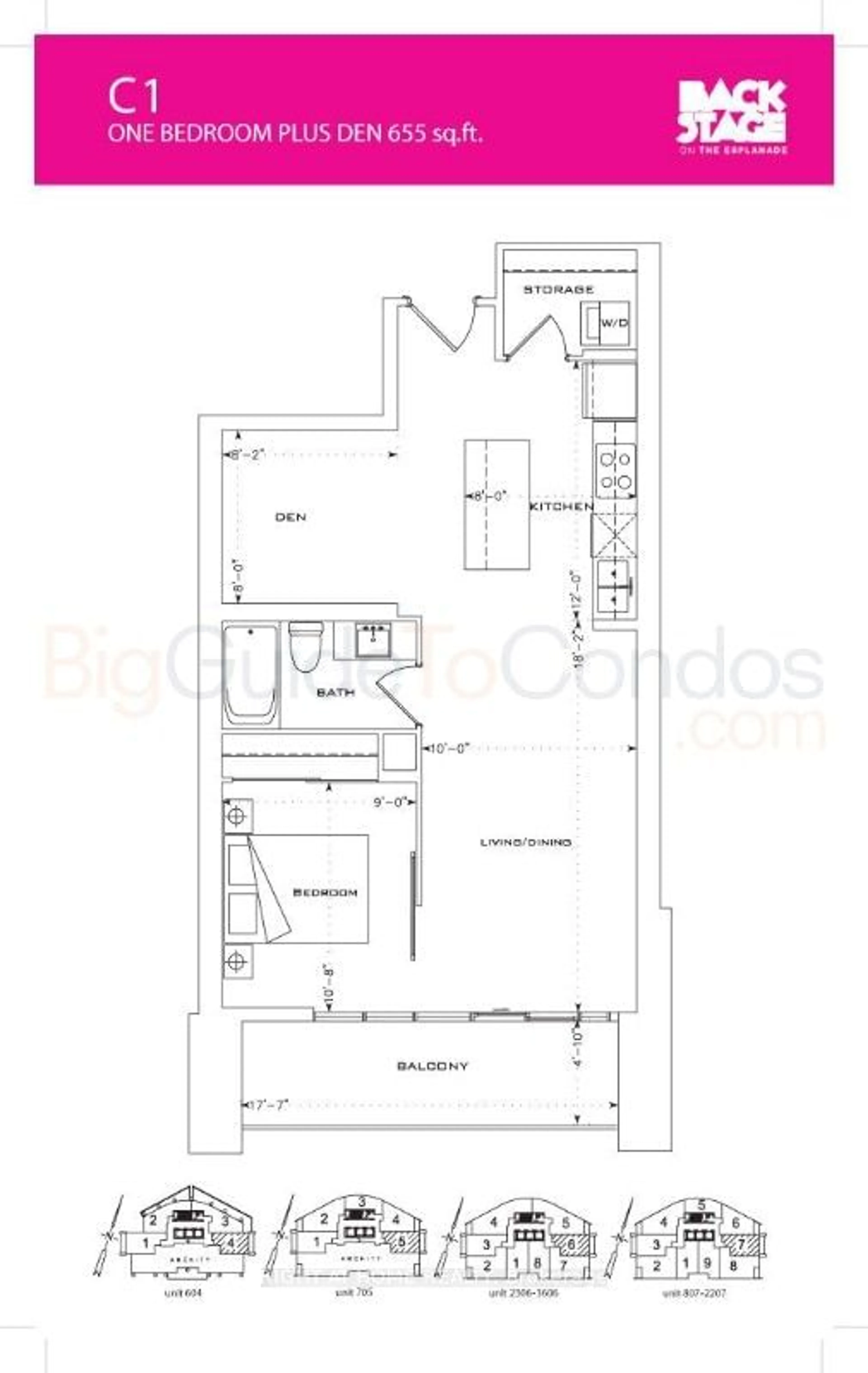 Floor plan for 1 The Esplanade #2607, Toronto Ontario M5E 0A8