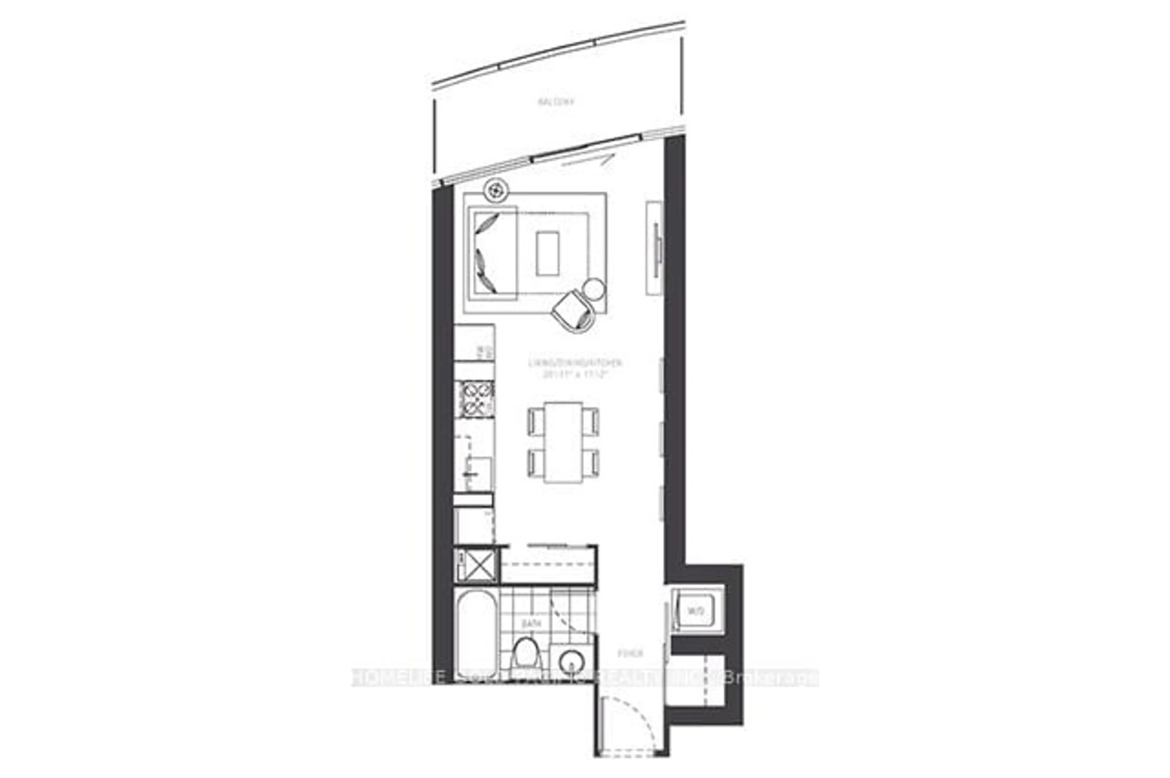 Floor plan for 12 York St #3108, Toronto Ontario M5J 0A9