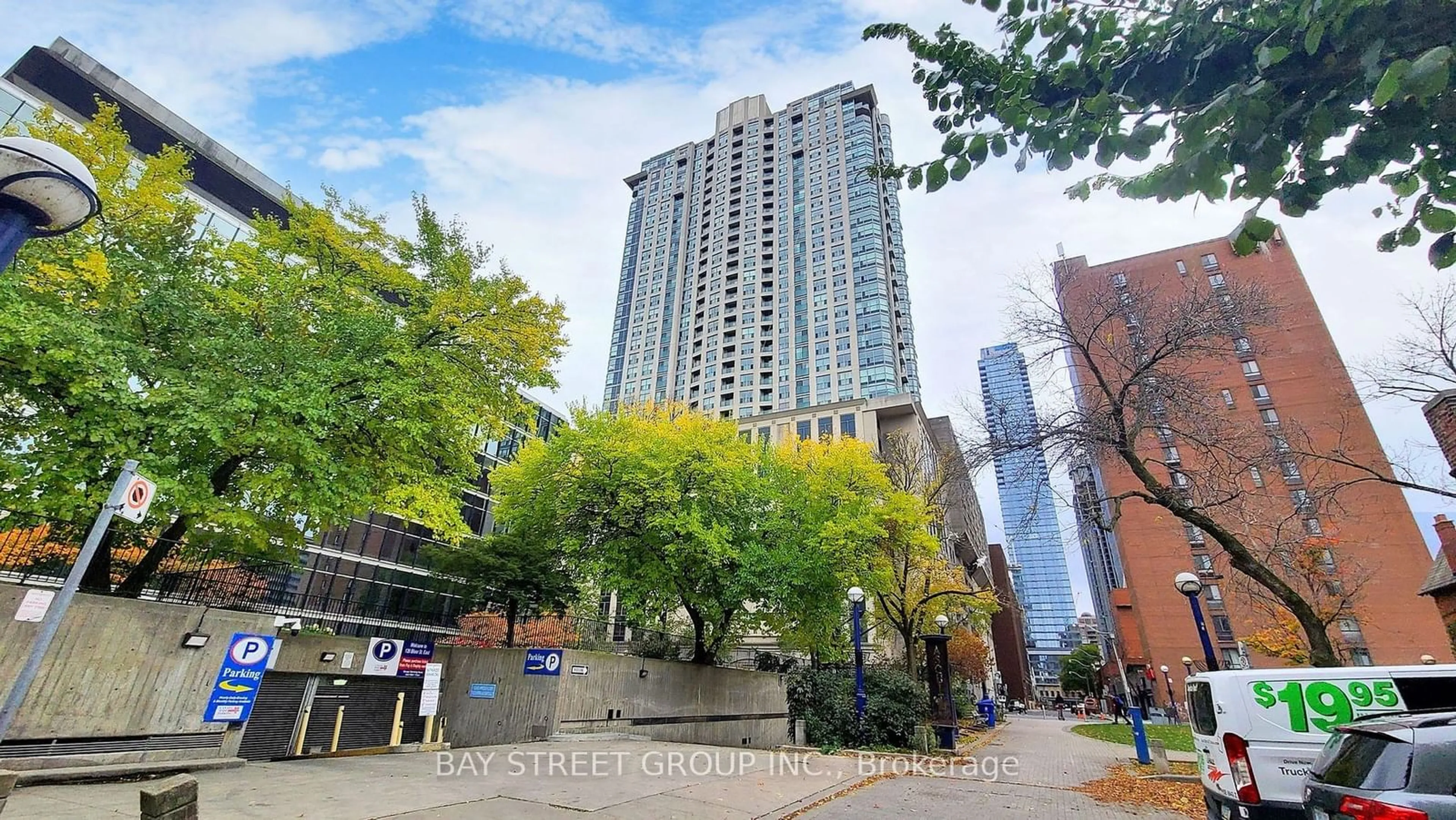 Patio, city buildings view from balcony for 8 Park Rd #2016, Toronto Ontario M4W 3S5