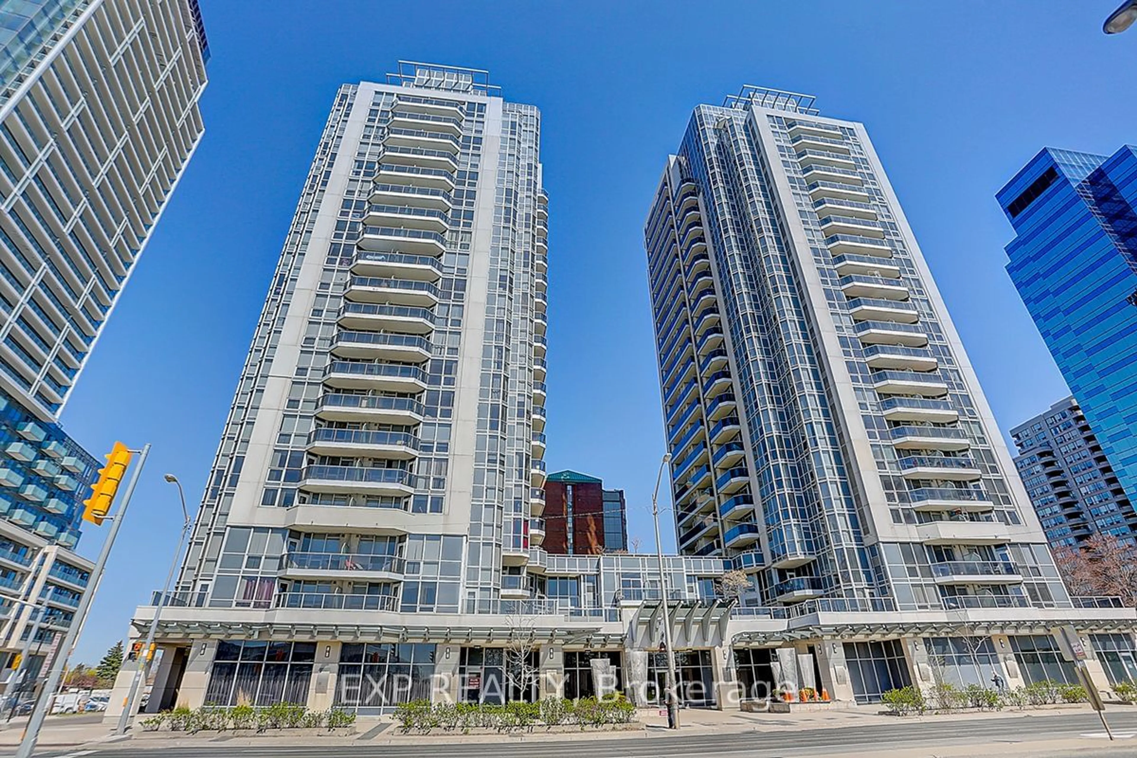 Patio, city buildings view from balcony for 5793 Yonge St #1602, Toronto Ontario M2M 0A9