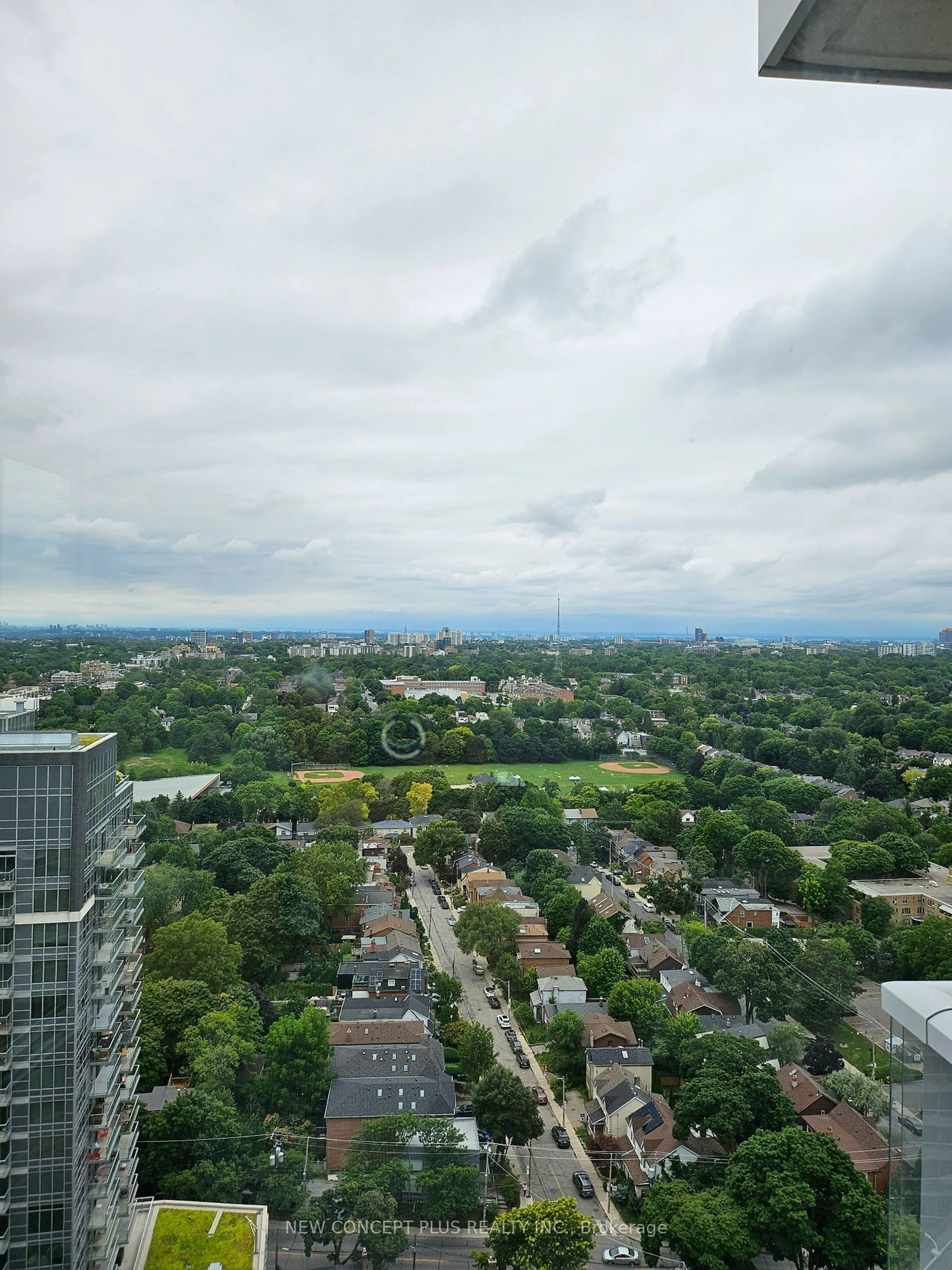 A pic from outside/outdoor area/front of a property/back of a property/a pic from drone, city buildings view from balcony for 33 Helendale Ave #2310, Toronto Ontario M4R 0A4