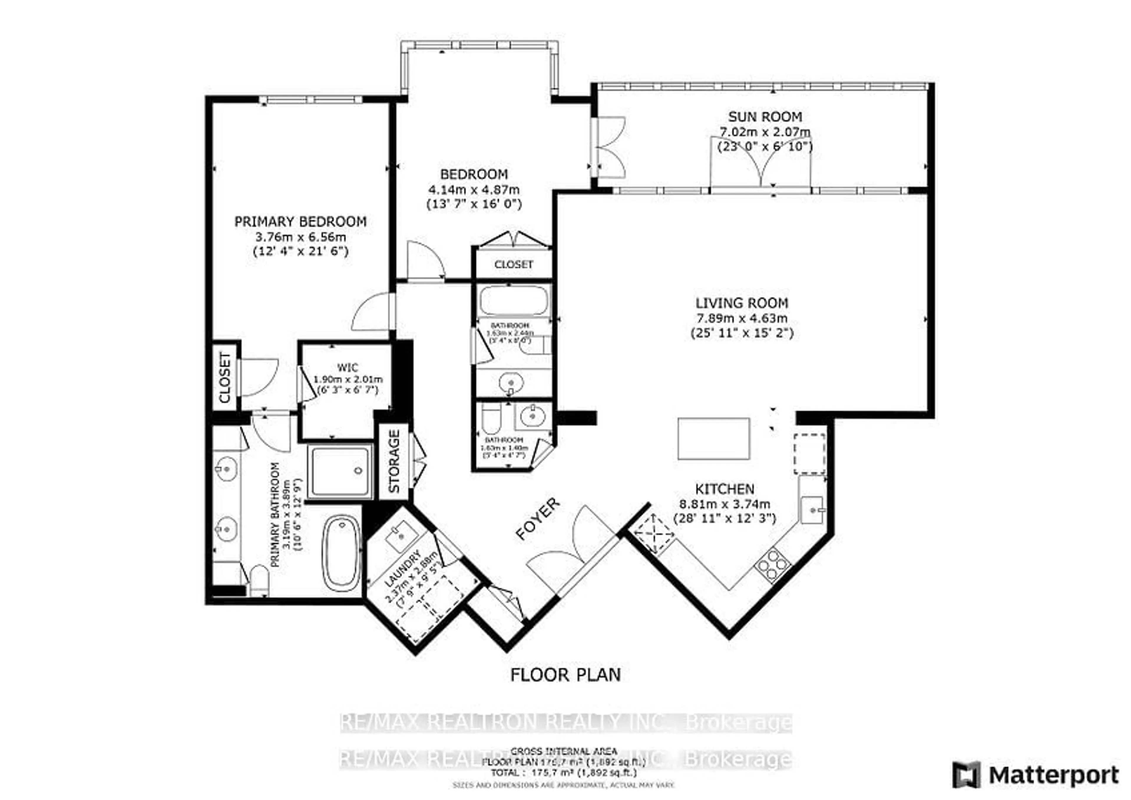 Floor plan for 342 Spadina Rd #103, Toronto Ontario M5P 2V4