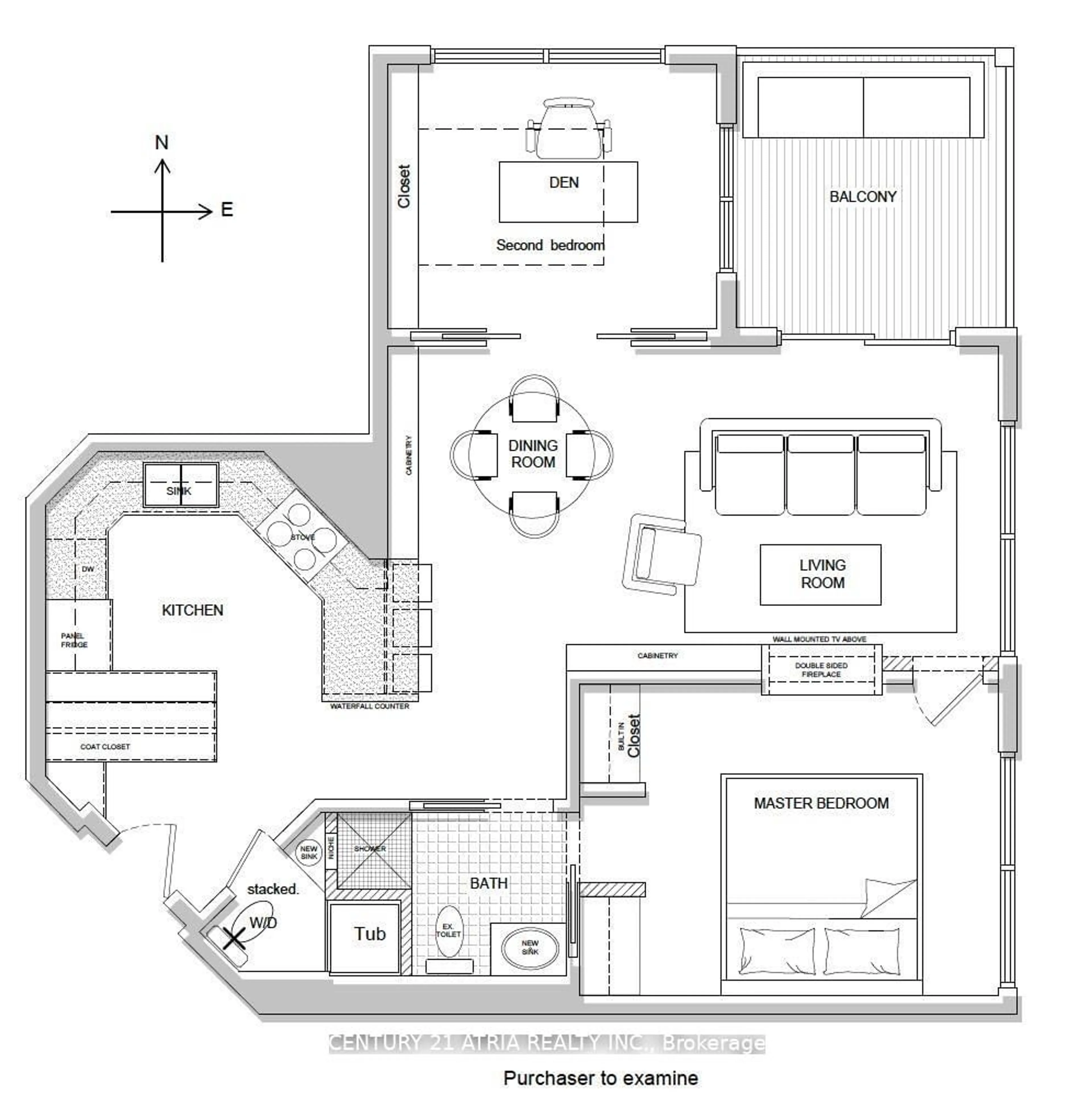 Floor plan for 980 Yonge St #1001, Toronto Ontario M4W 3V8