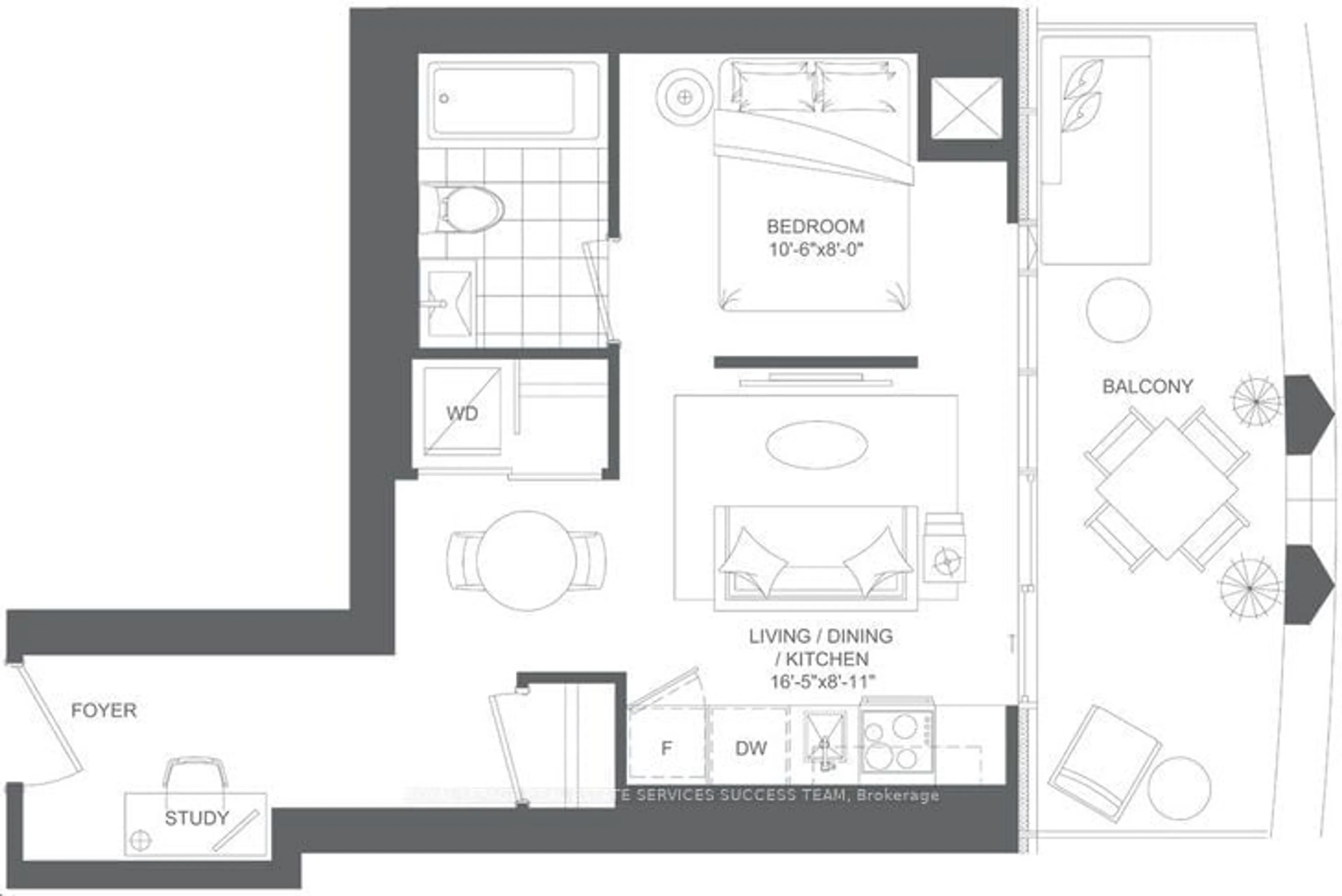 Floor plan for 234 Simcoe St #2600, Toronto Ontario M5T 1T4