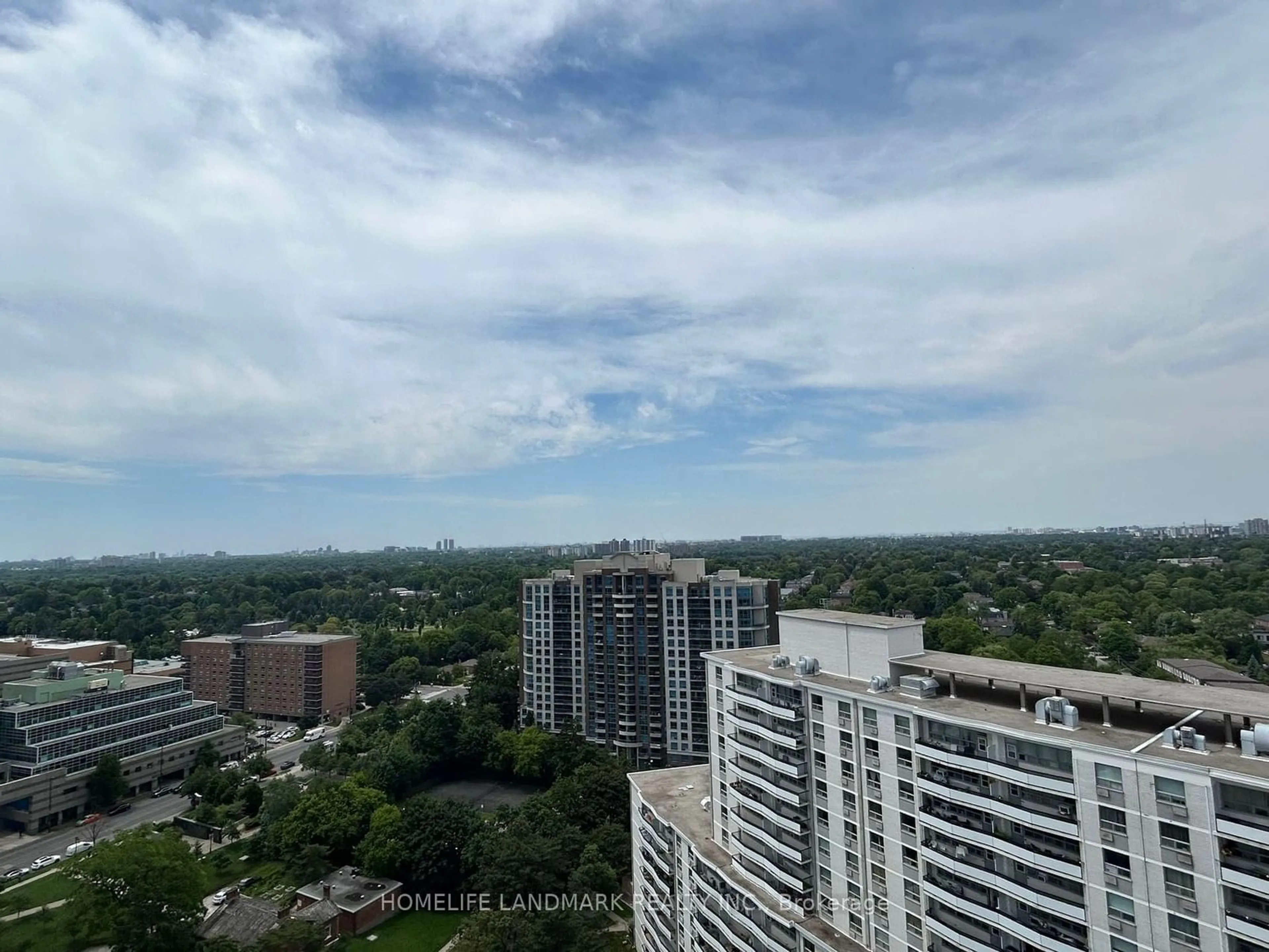 A pic from outside/outdoor area/front of a property/back of a property/a pic from drone, city buildings view from balcony for 5180 Yonge St #1801, Toronto Ontario M2N 5P6