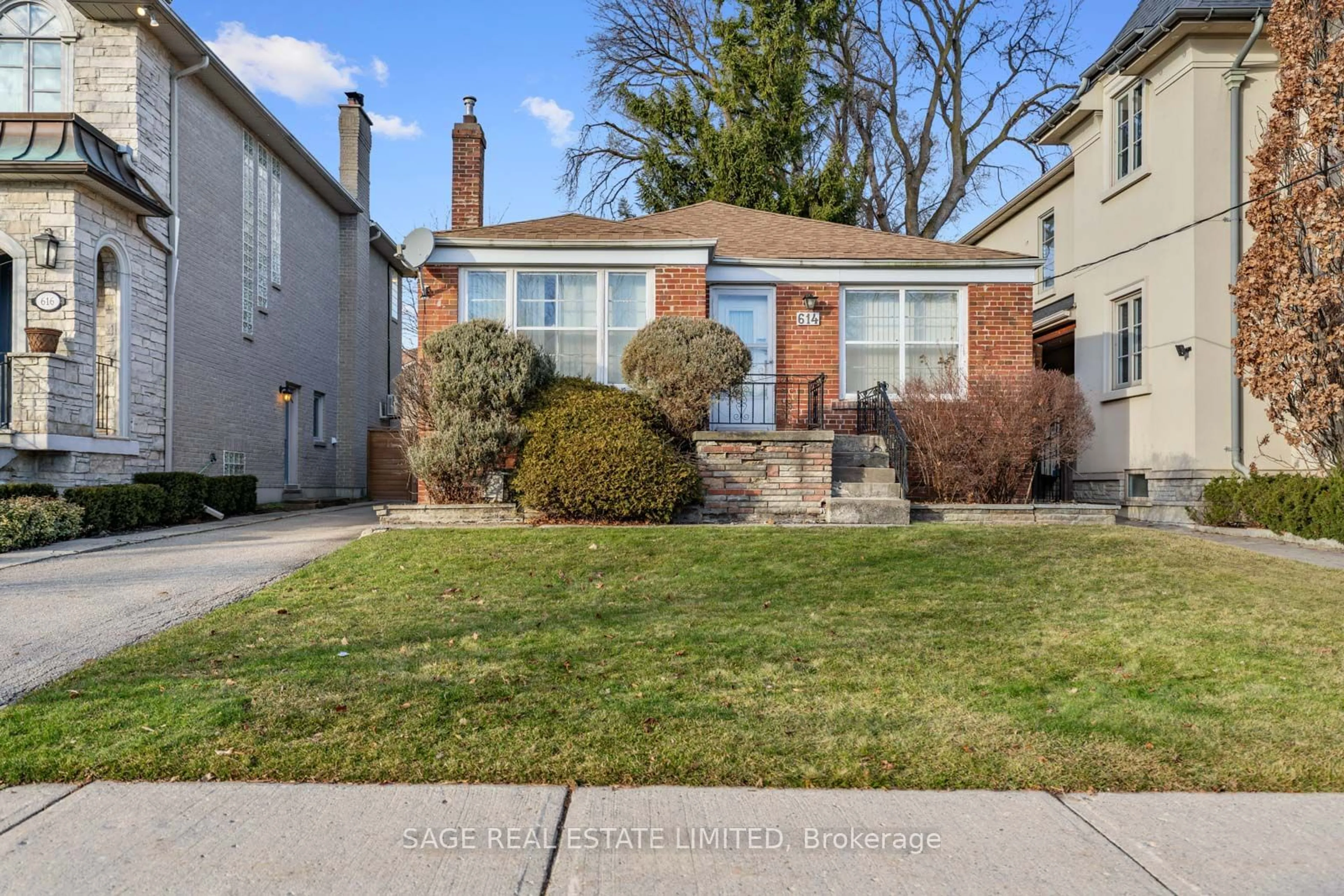 Home with brick exterior material, street for 614 St Germain Ave, Toronto Ontario M5M 1X5