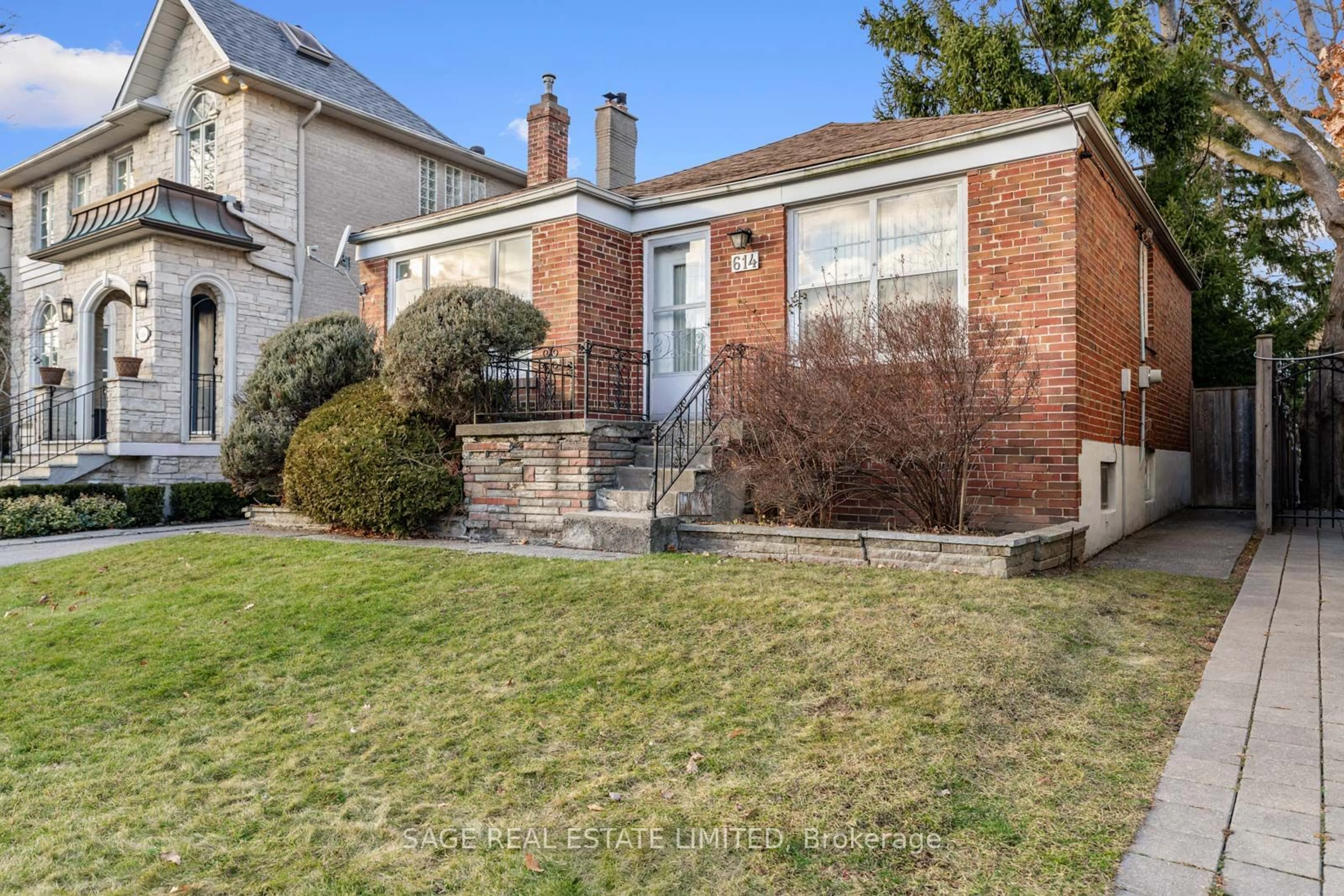 Home with brick exterior material, street for 614 St Germain Ave, Toronto Ontario M5M 1X5