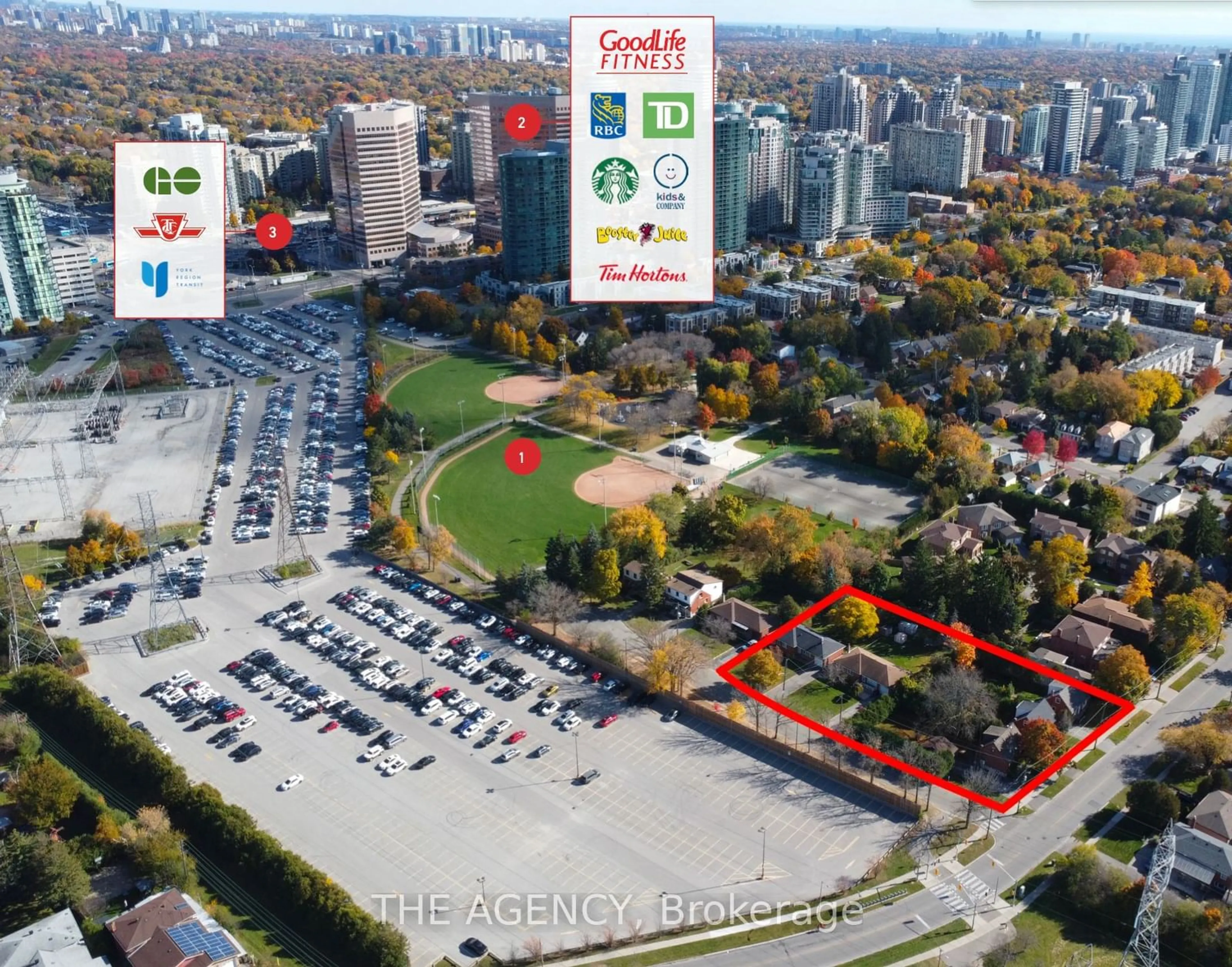 A pic from outside/outdoor area/front of a property/back of a property/a pic from drone, city buildings view from balcony for 79 Talbot Rd, Toronto Ontario M2M 1S1