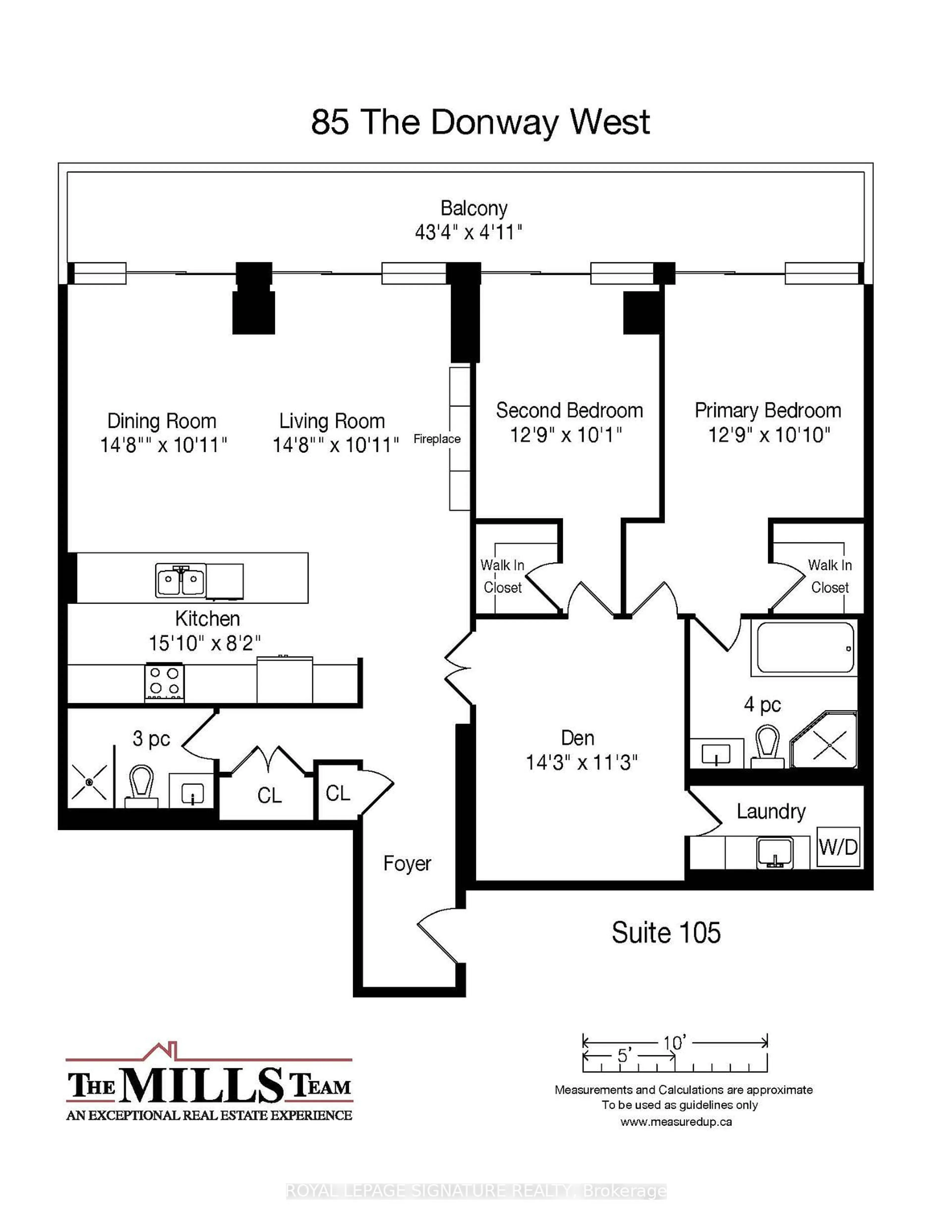 Floor plan for 85 The Donway #105, Toronto Ontario M3C 0L9