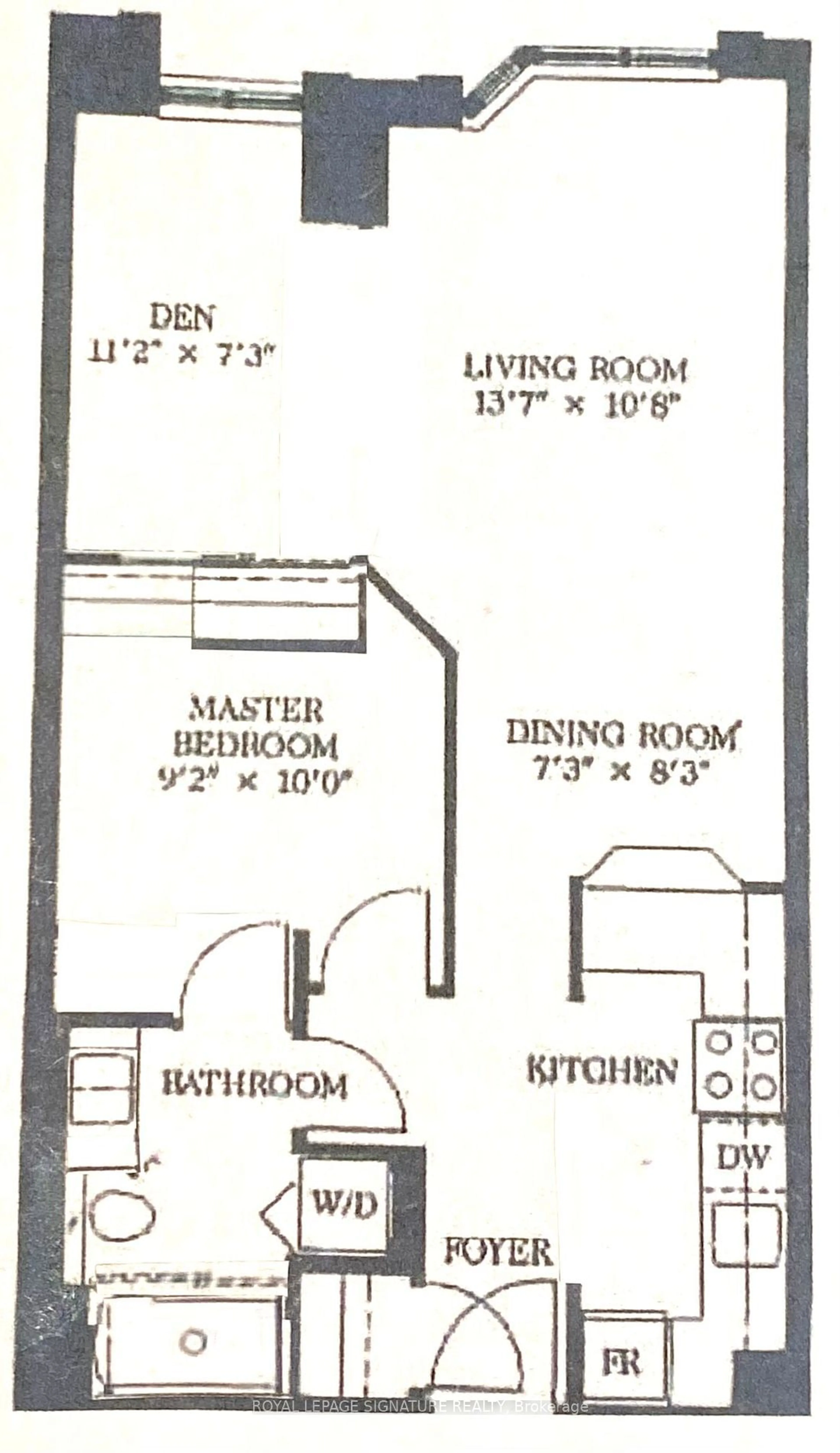 Floor plan for 284 Bloor St #1005, Toronto Ontario M5S 3B8