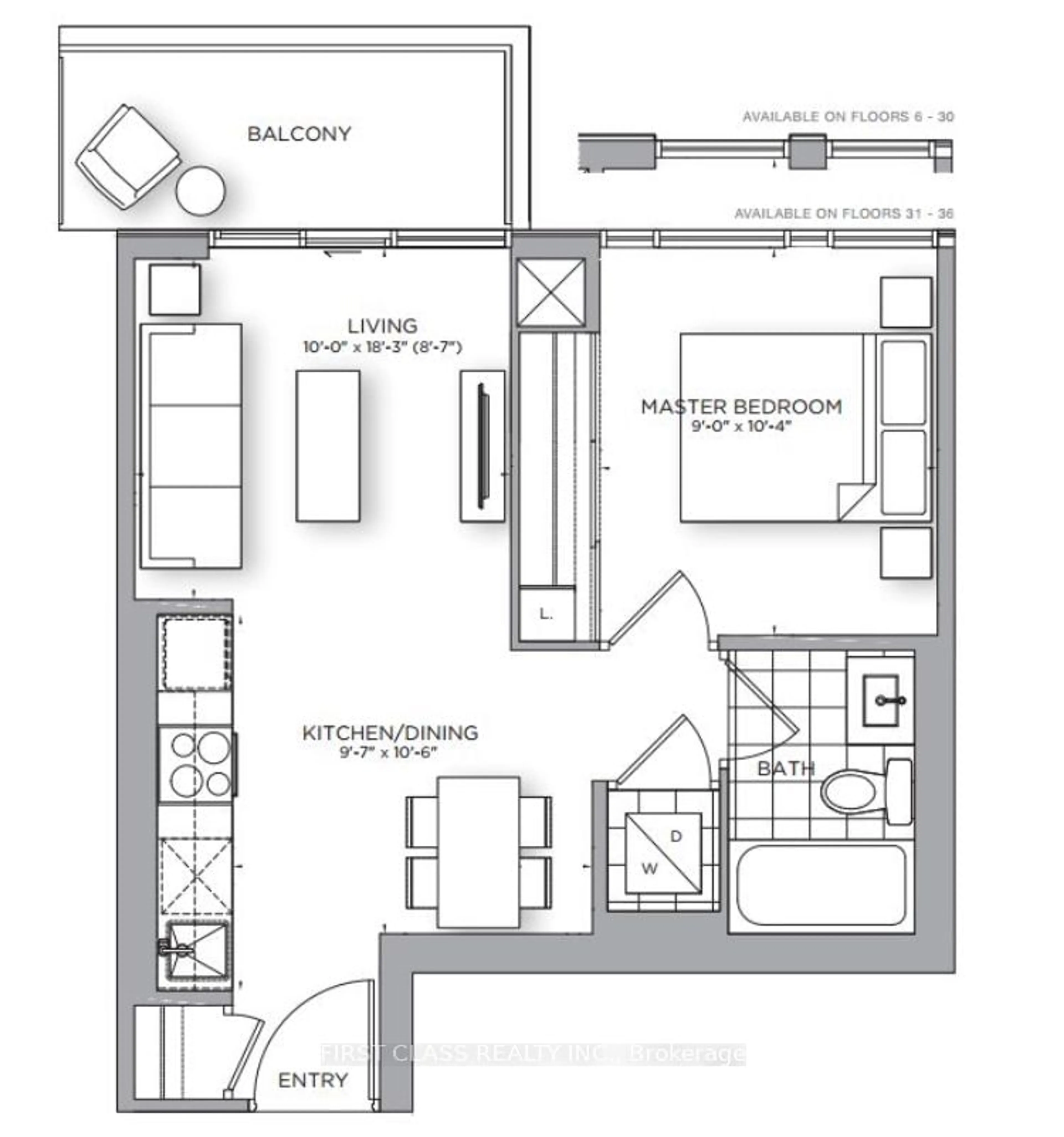 Floor plan for 159 Wellesley St #2710, Toronto Ontario M4Y 0H5