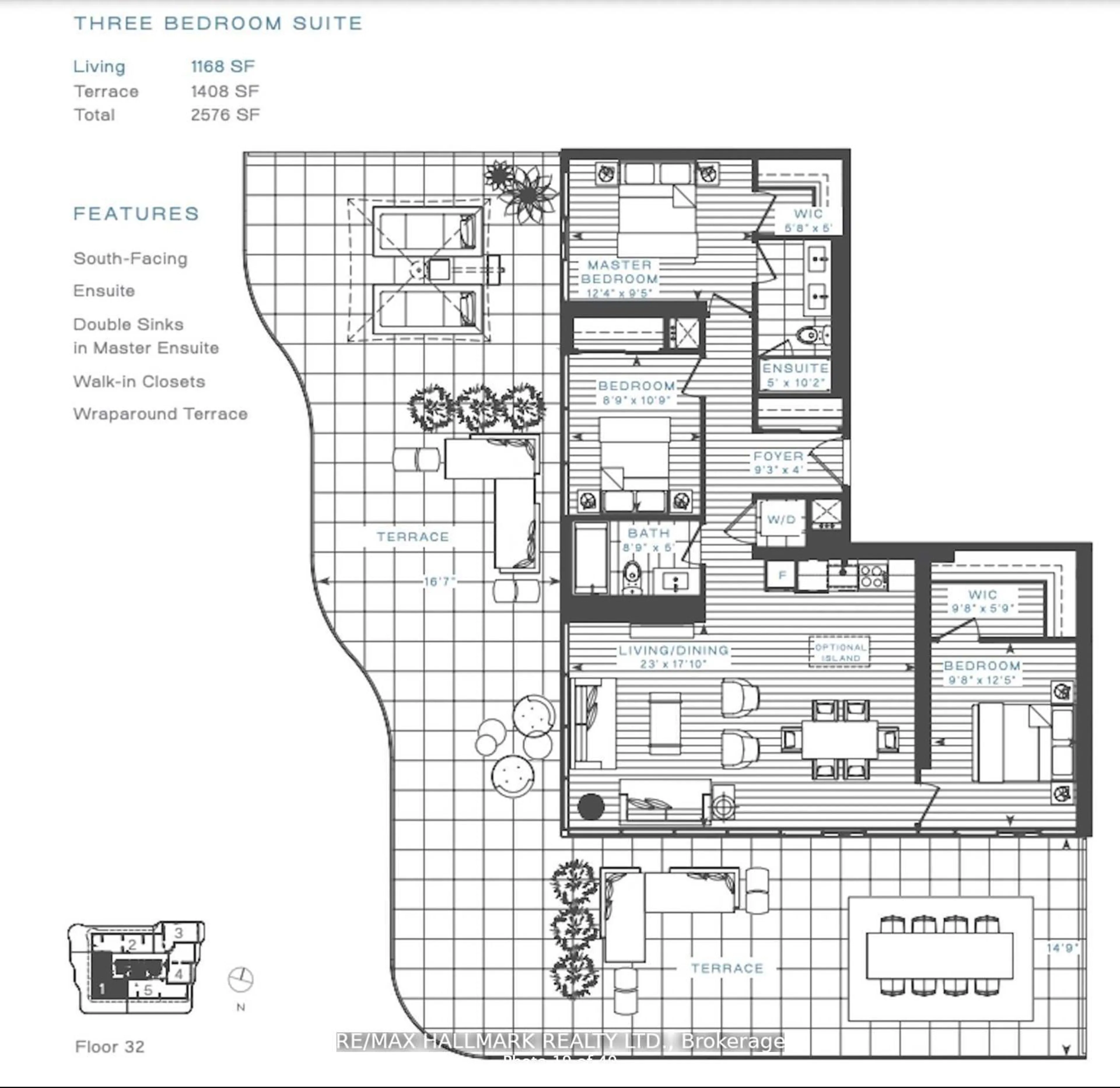 Floor plan for 15 Holmes Ave #PH 3201, Toronto Ontario M2N 4L8