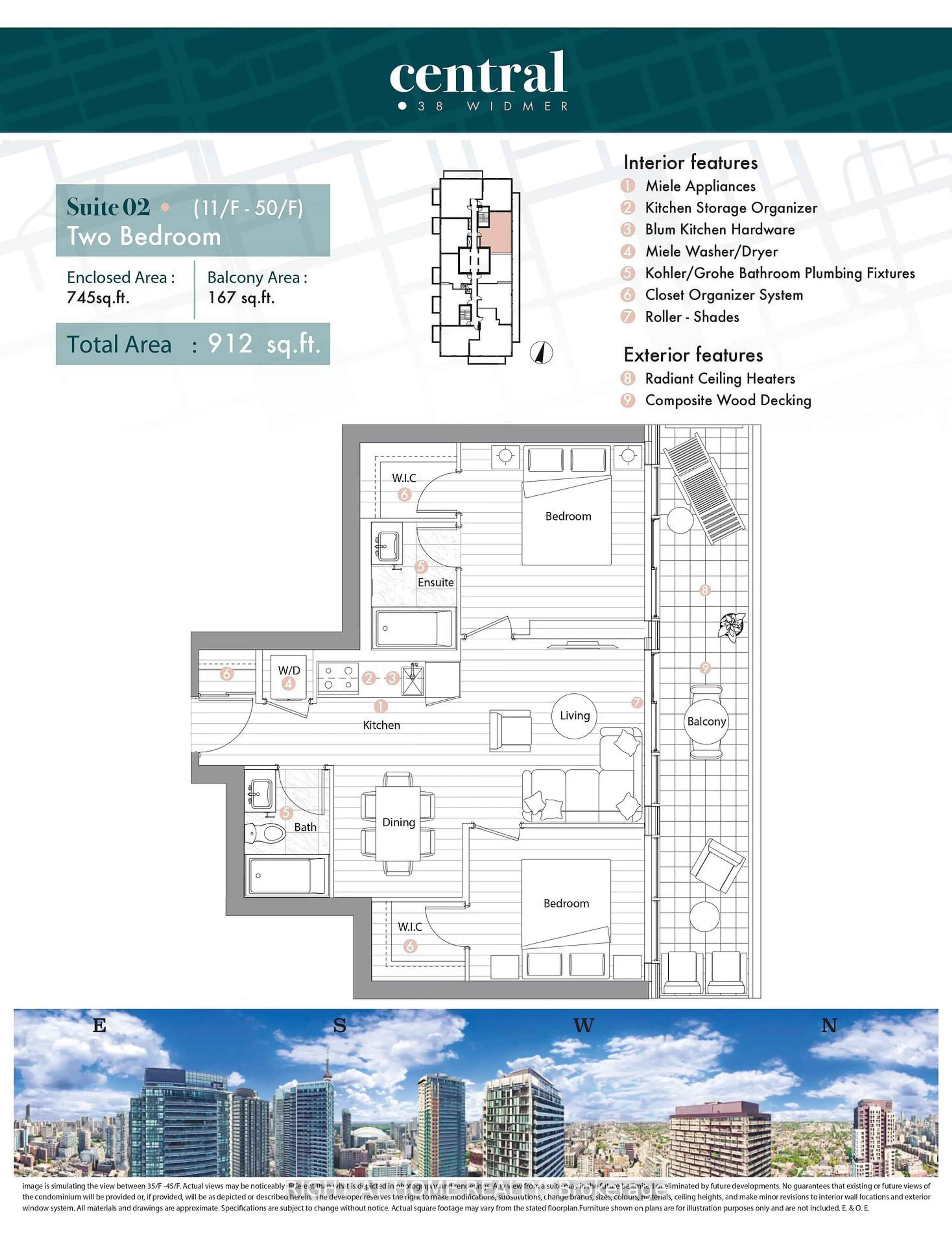 Floor plan for 38 Widmer St #4802, Toronto Ontario M5V 0P7