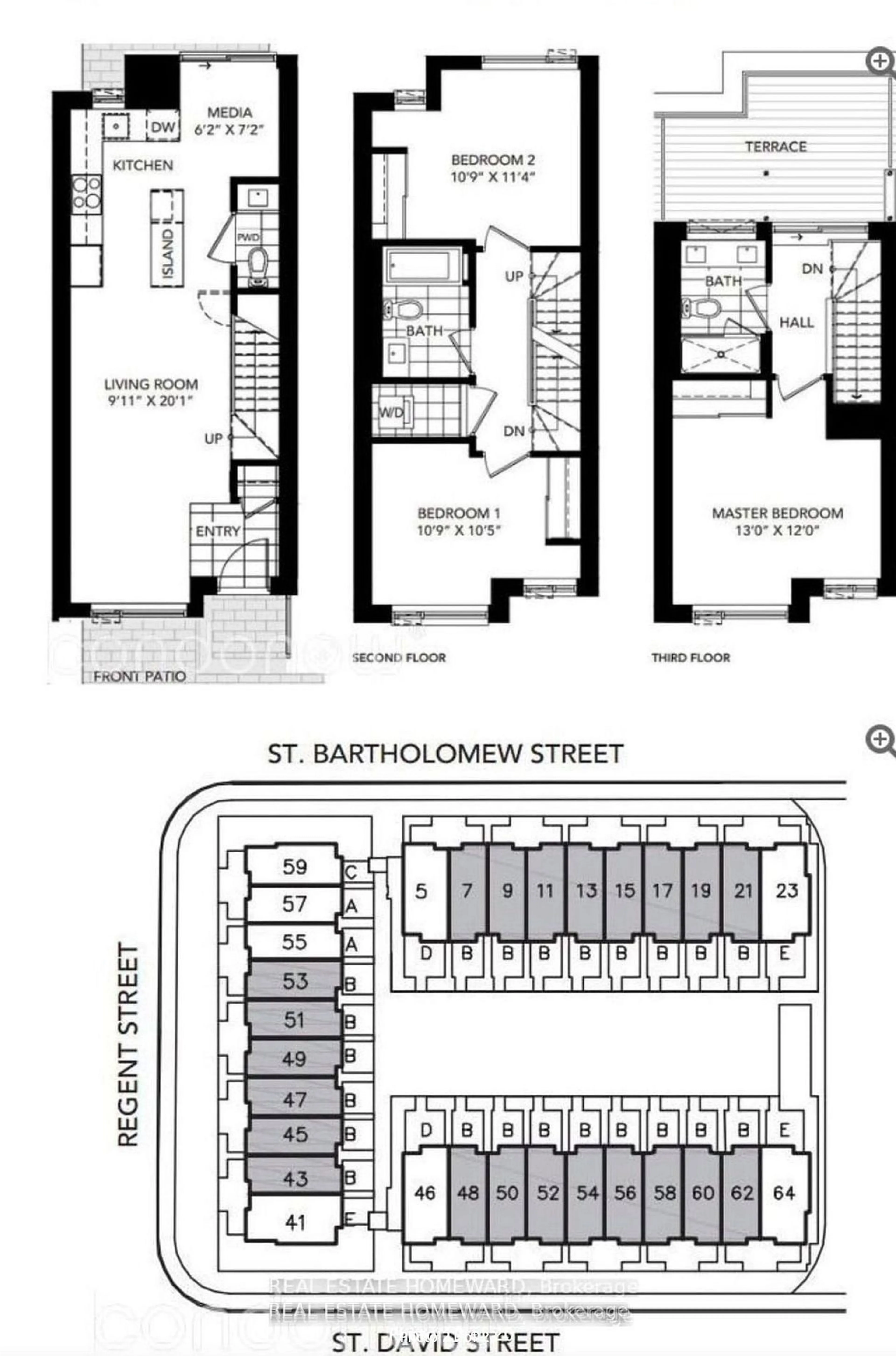 Floor plan for 17 St. Bartholomew St, Toronto Ontario M5A 0A3