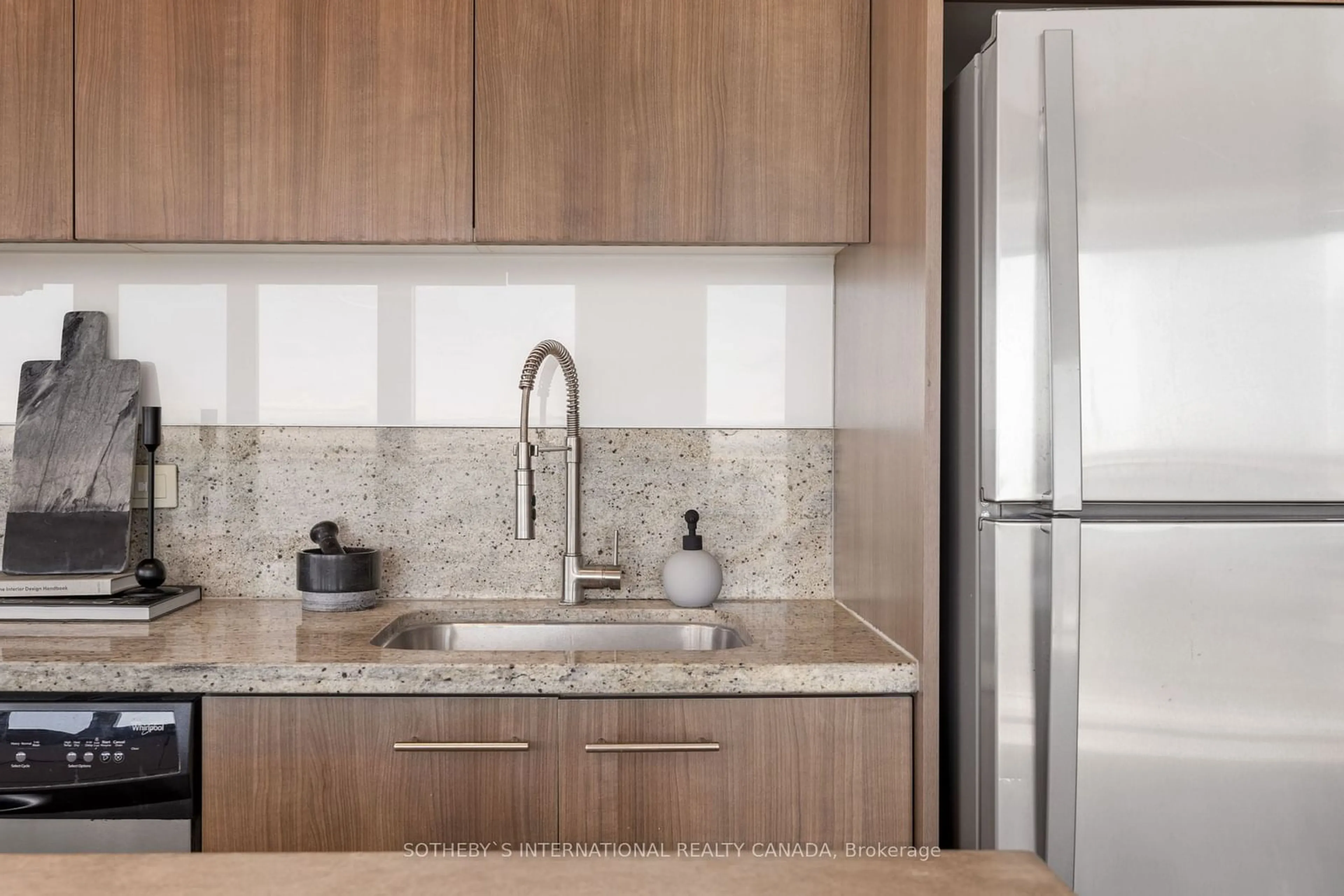 Contemporary kitchen, ceramic/tile floor for 70 Distillery Lane #1508, Toronto Ontario M5A 0E3