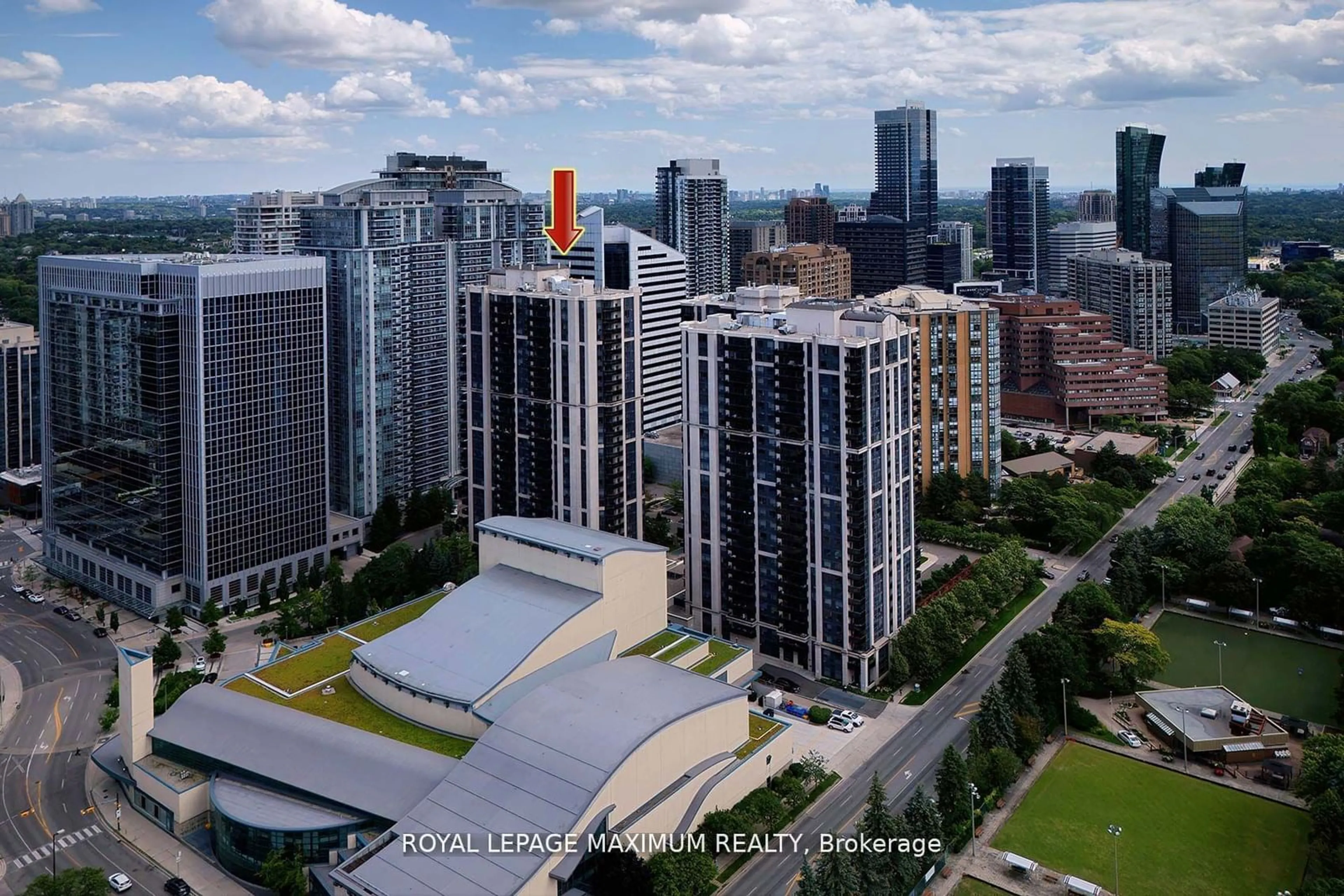 A pic from outside/outdoor area/front of a property/back of a property/a pic from drone, city buildings view from balcony for 155 Beecroft Rd #3001, Toronto Ontario M2N 7C6