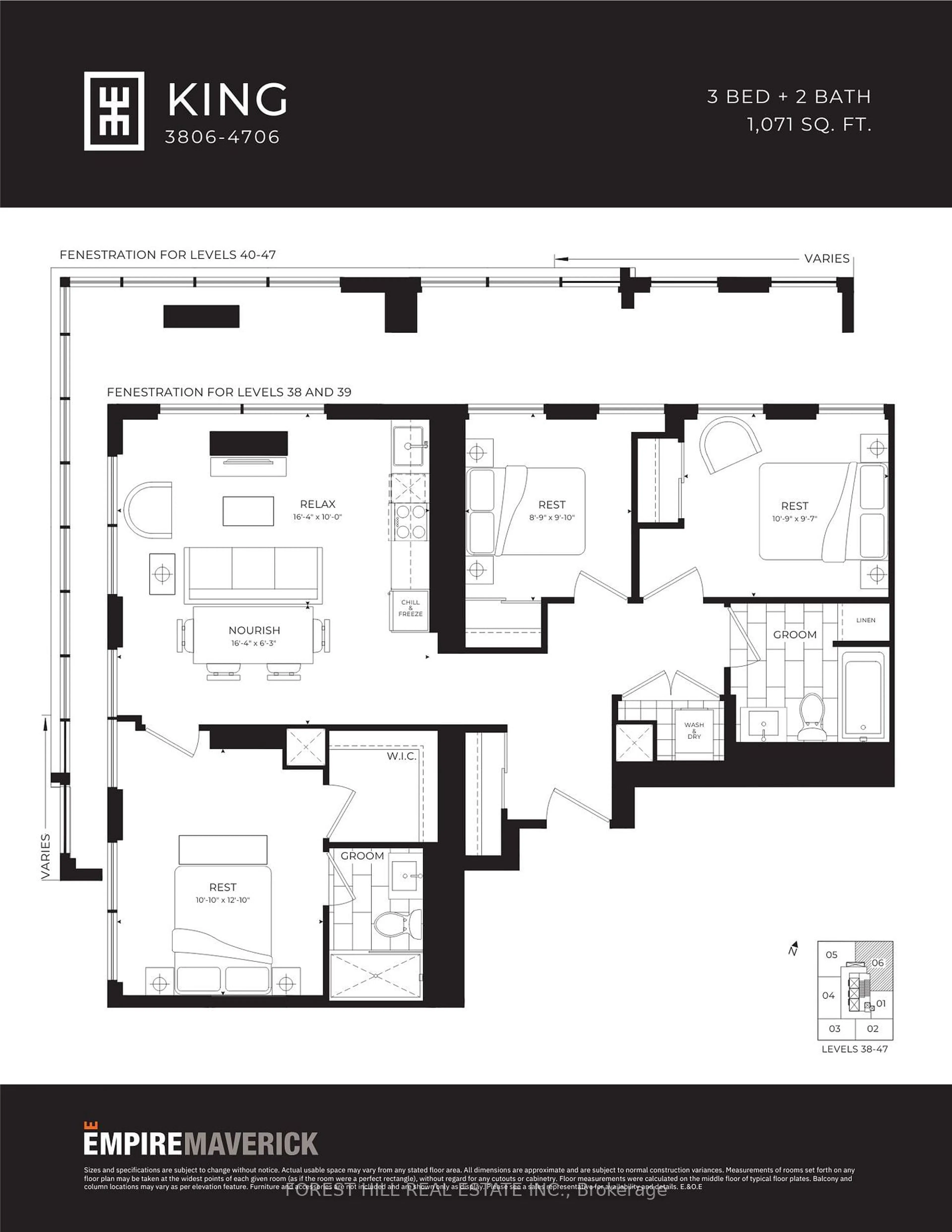 Floor plan for 327 King St #4006, Toronto Ontario M5V 0W7