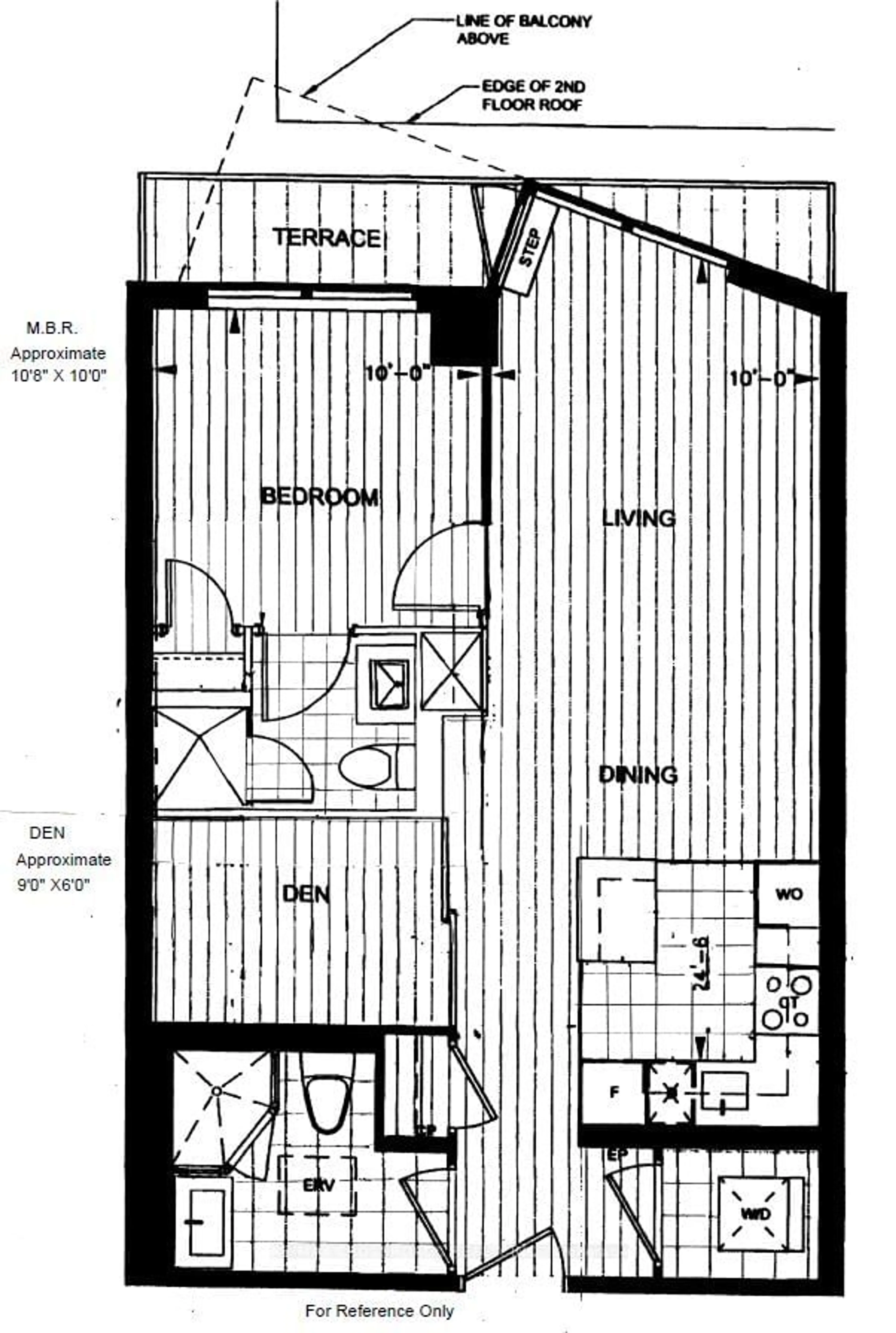 Floor plan for 15 Merchants Wharf #336, Toronto Ontario M5A 0N8