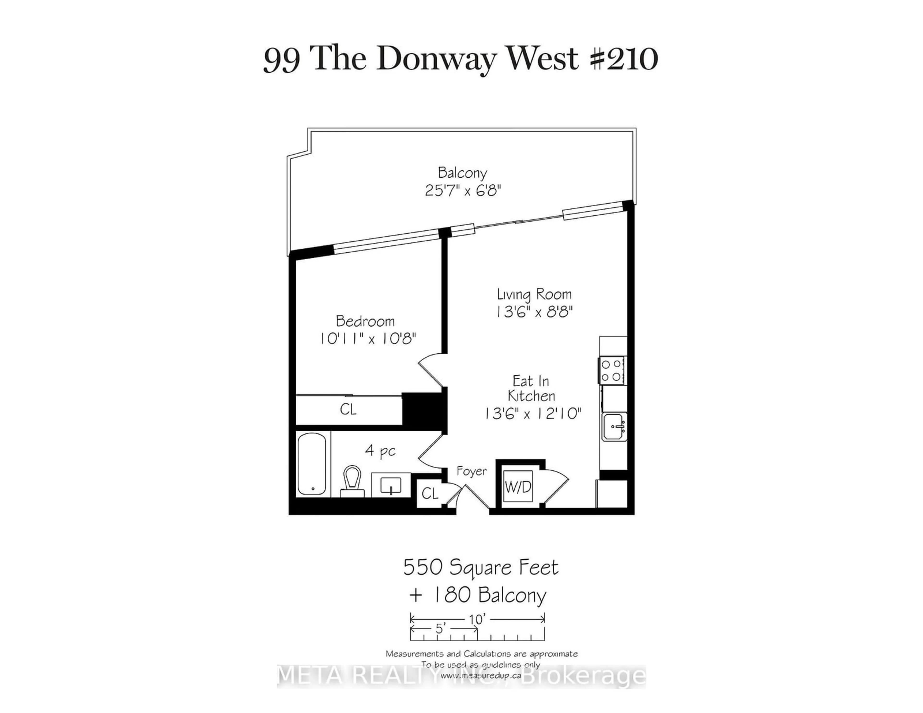 Floor plan for 99 The Donway W #210, Toronto Ontario M3C 0N8