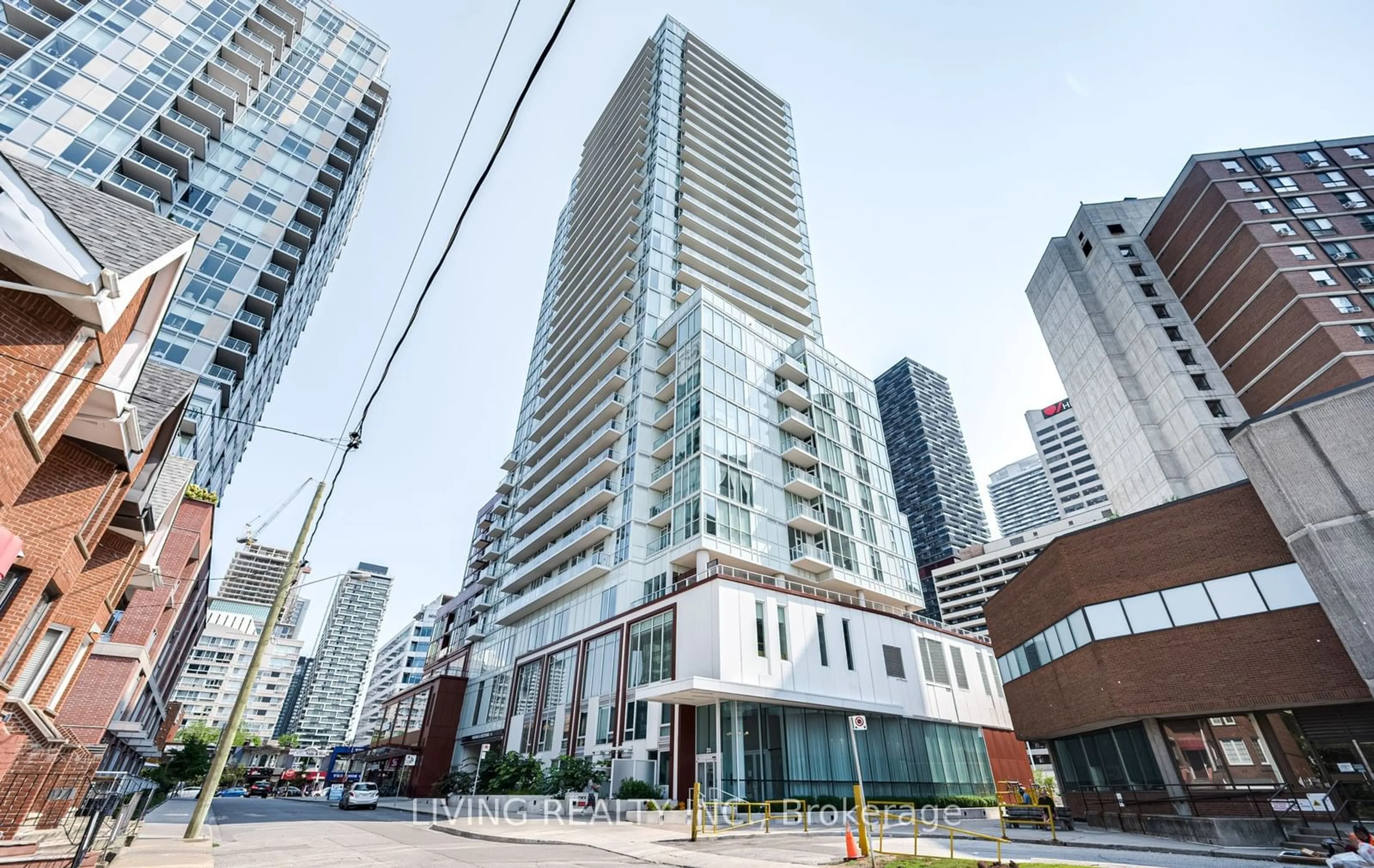 Patio, city buildings view from balcony for 33 Helendale Ave #1512, Toronto Ontario M4R 0A4