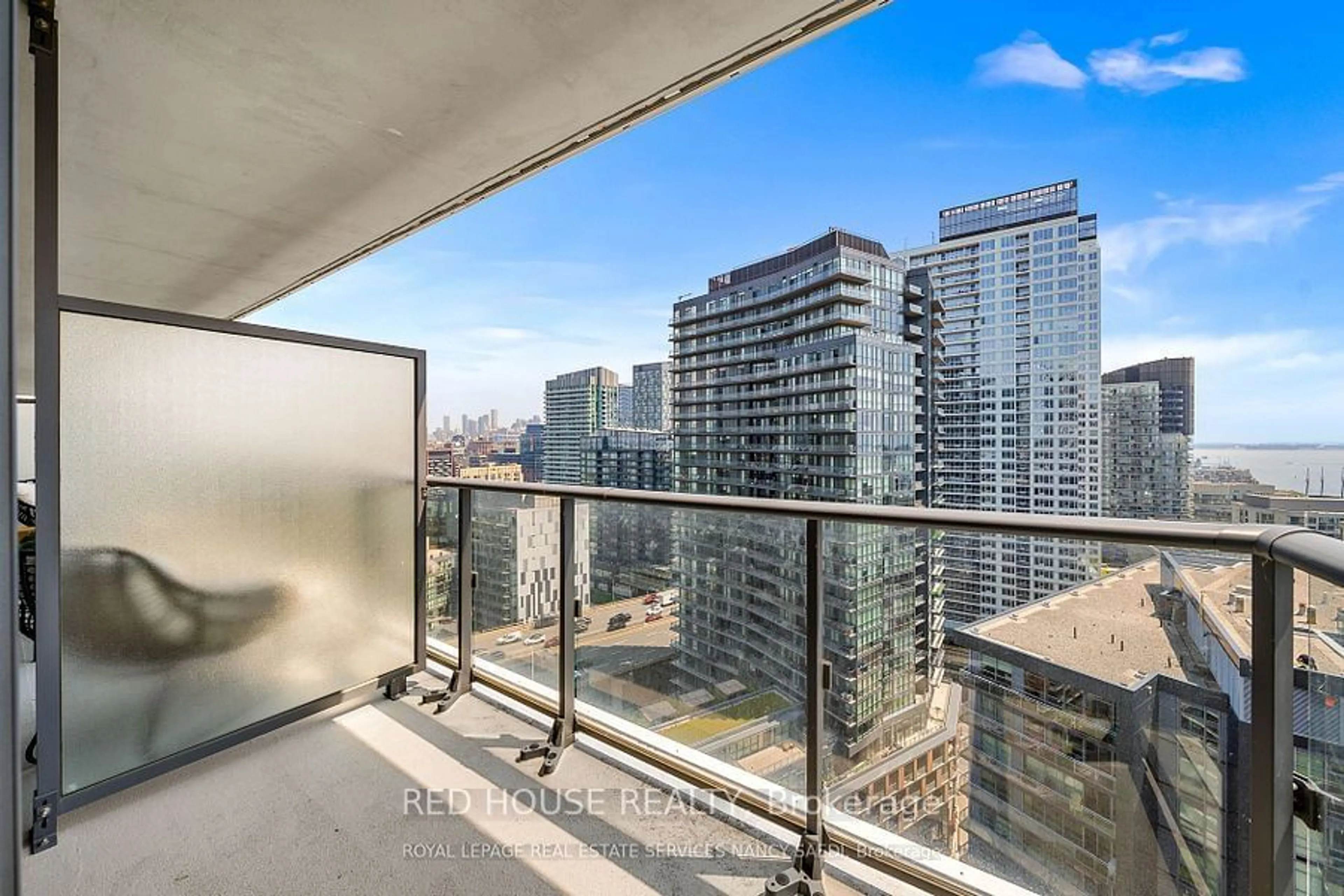 Balcony in the apartment, city buildings view from balcony for 38 Iannuzzi St #2509, Toronto Ontario M4P 2E7