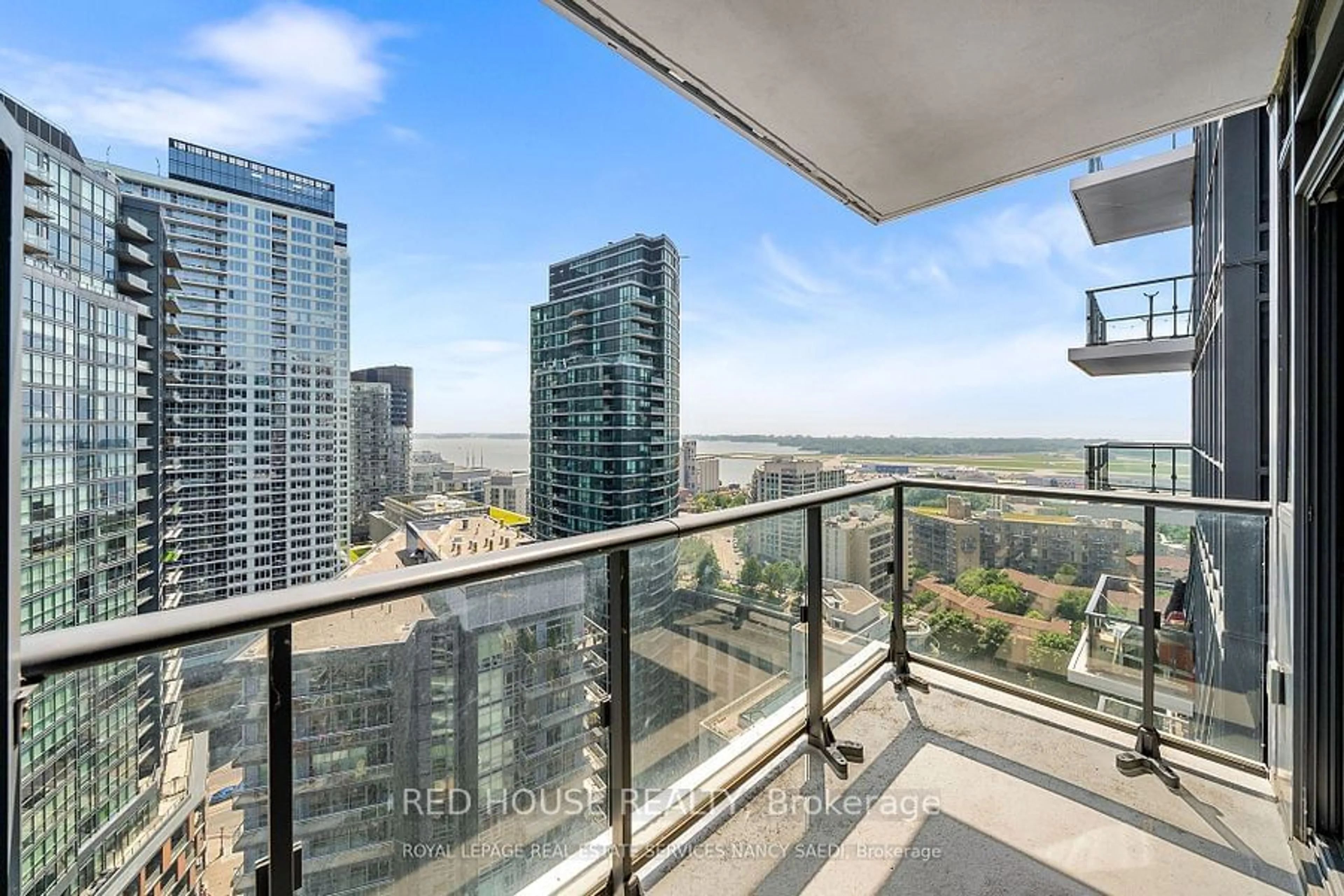 Balcony in the apartment, city buildings view from balcony for 38 Iannuzzi St #2509, Toronto Ontario M4P 2E7