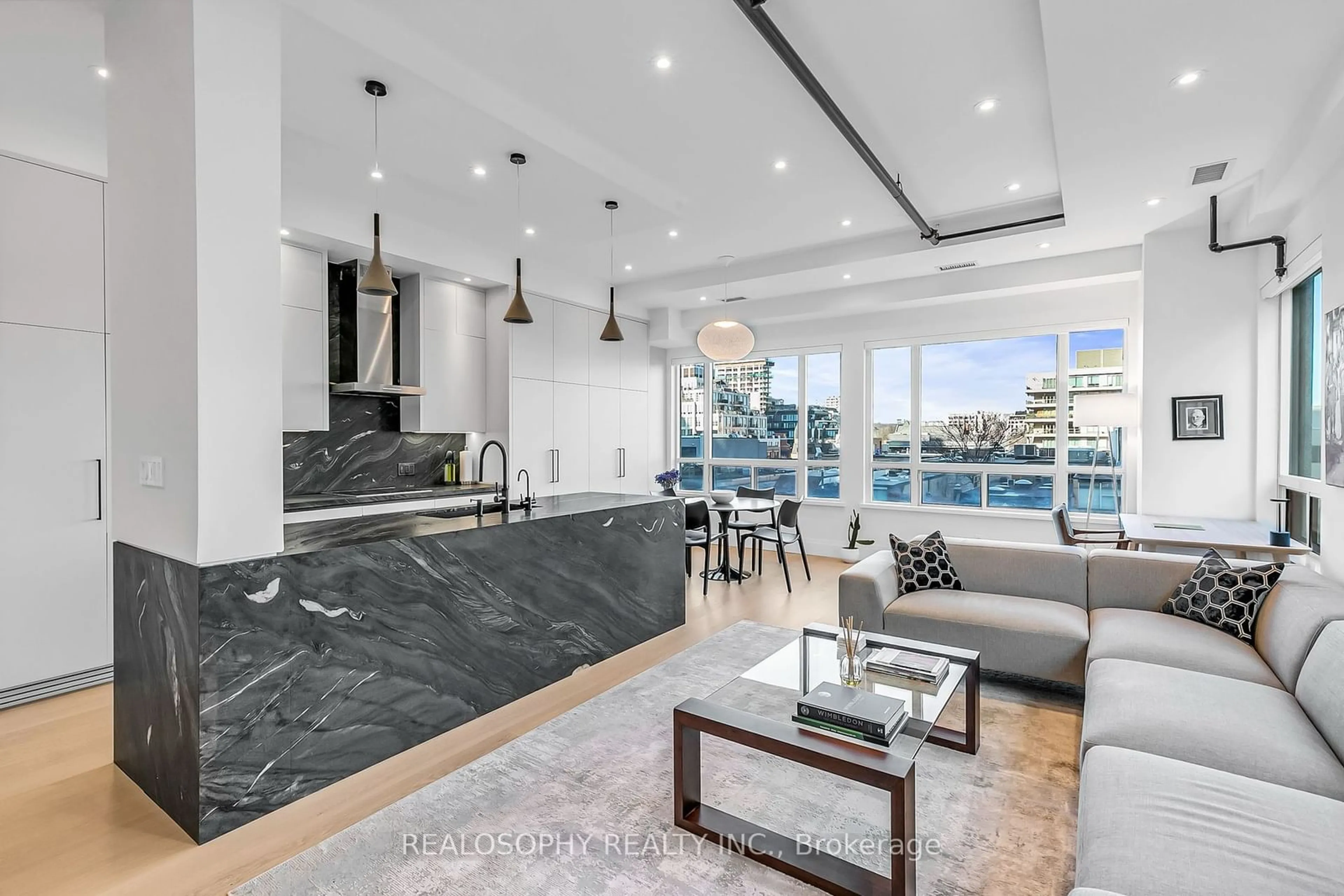 Open concept kitchen, ceramic/tile floor for 102 Bloor St #503, Toronto Ontario M5S 1M8