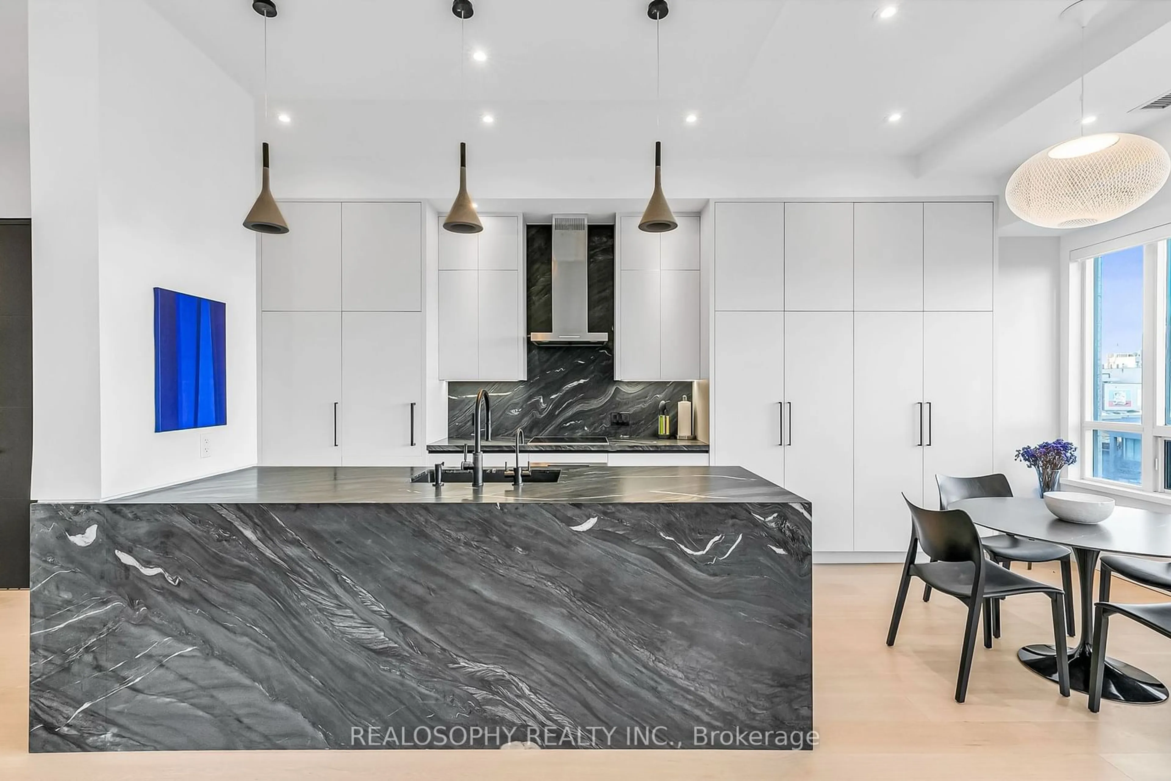 Contemporary kitchen, ceramic/tile floor for 102 Bloor St #503, Toronto Ontario M5S 1M8