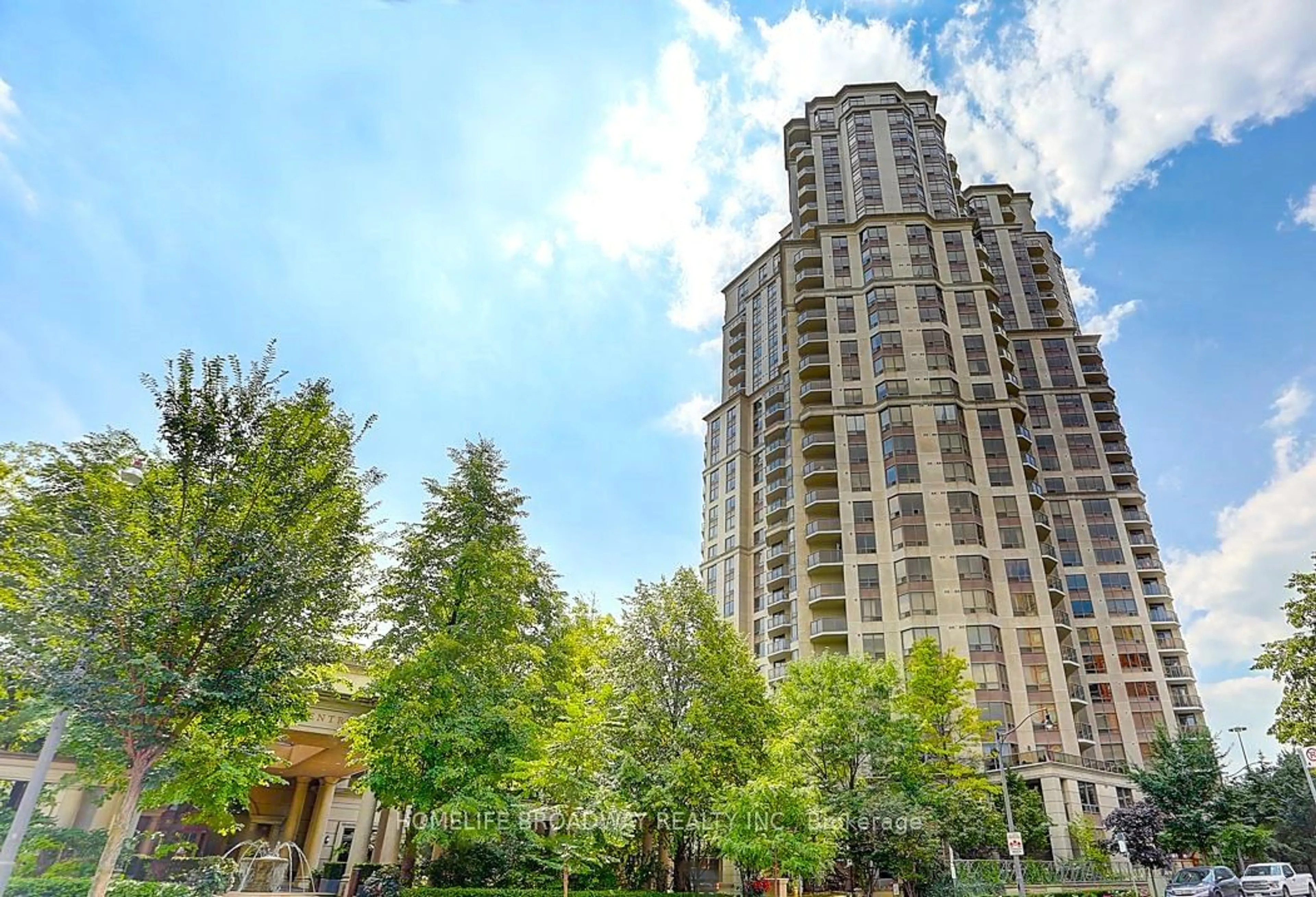 Patio, city buildings view from balcony for 78 Harrison Garden Blvd #1501, Toronto Ontario M2N 7E2