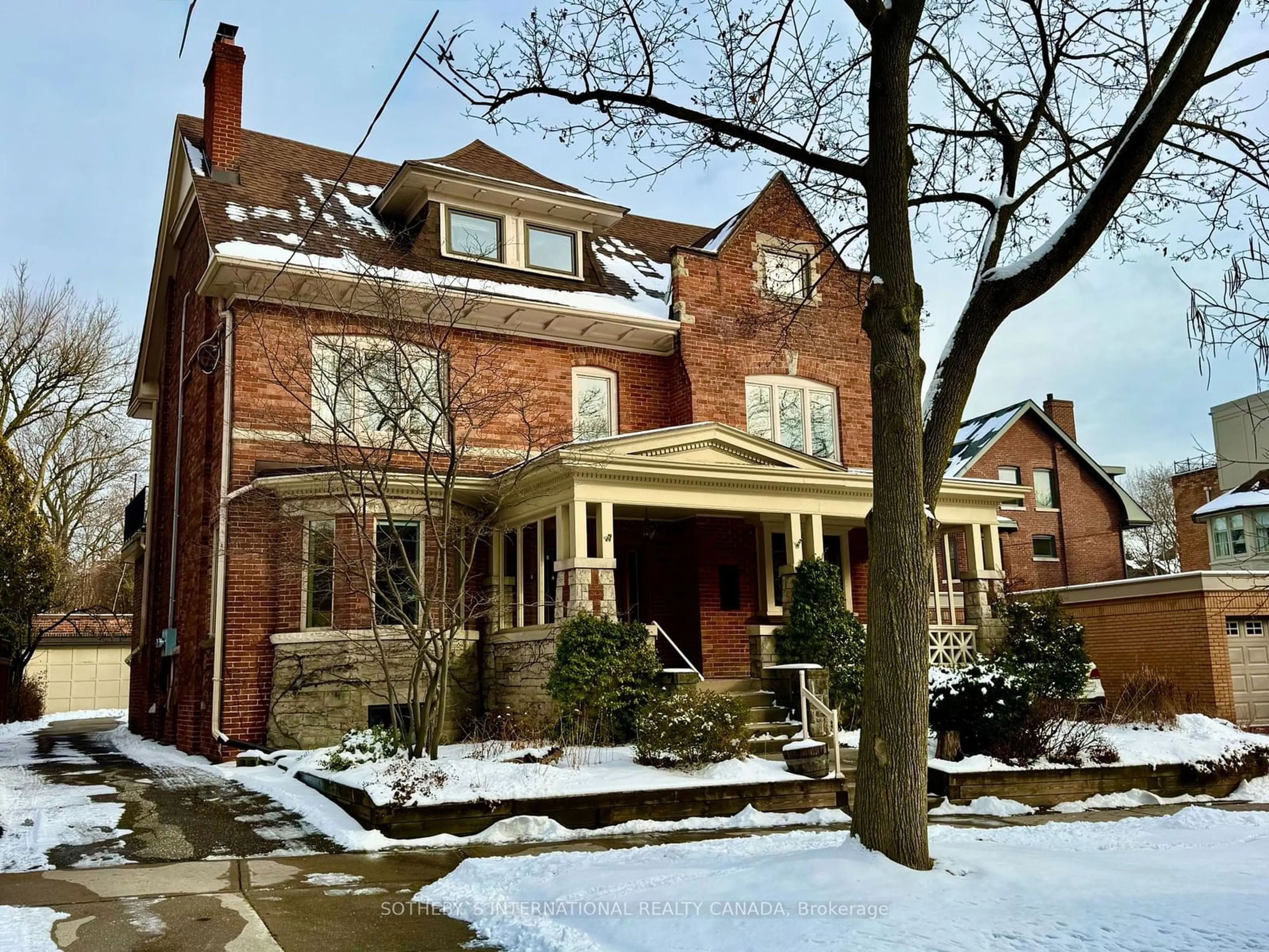 Home with brick exterior material, street for 105 Cluny Dr, Toronto Ontario M4W 2R5