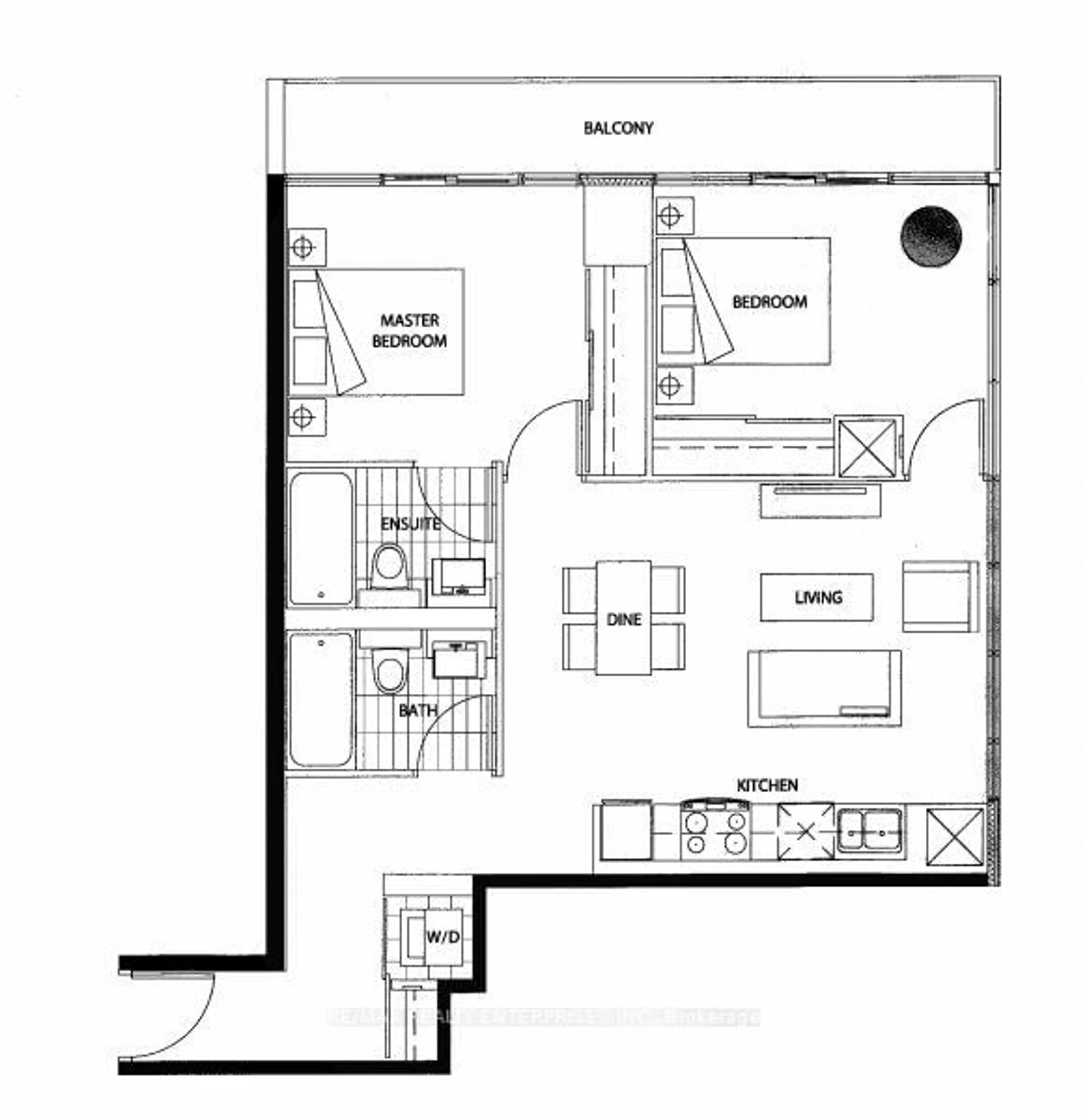 Floor plan for 25 Capreol Crt #2903, Toronto Ontario M5V 3Z7