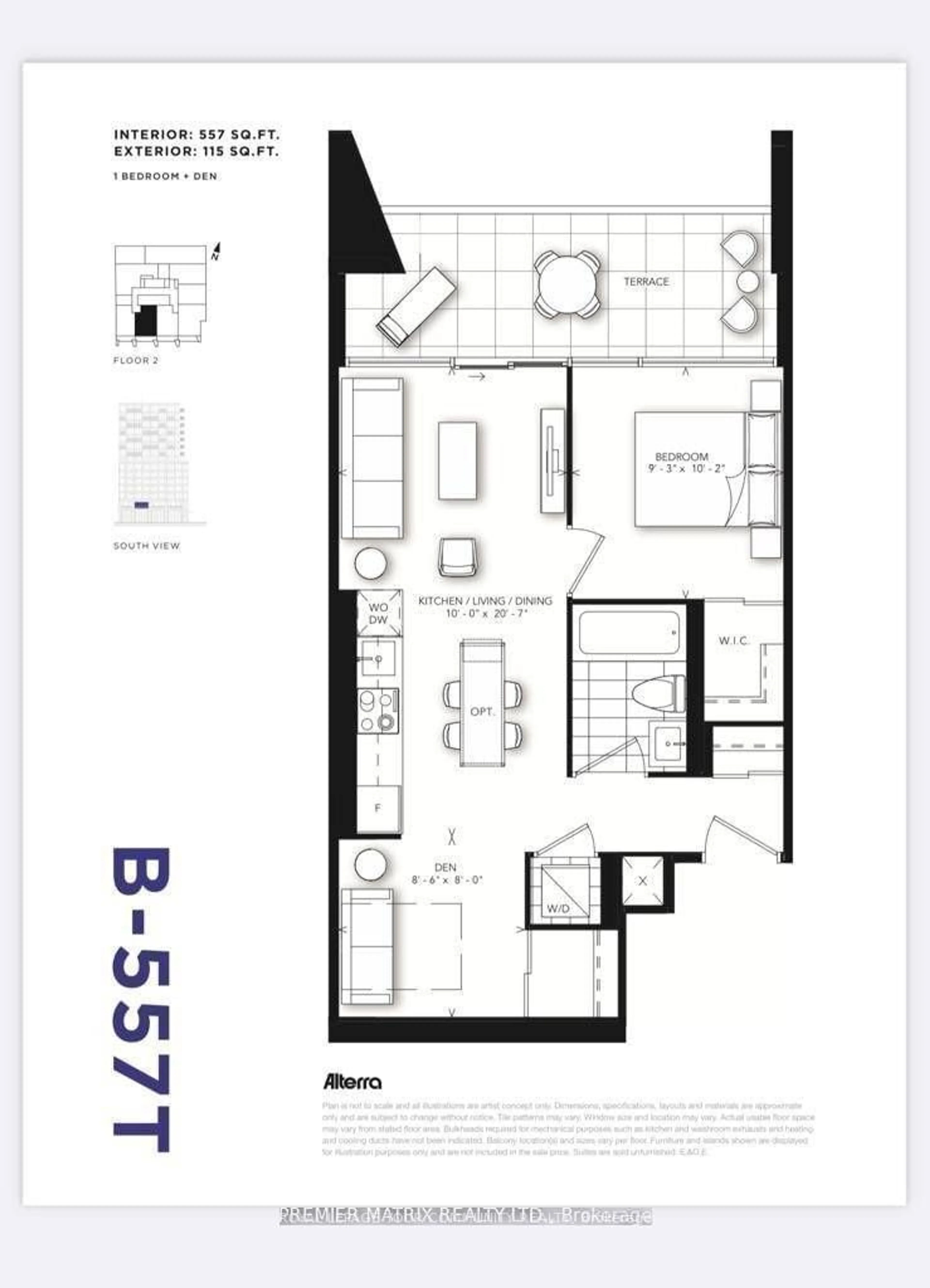 Floor plan for 2 Augusta Ave #205, Toronto Ontario M5T 2L4