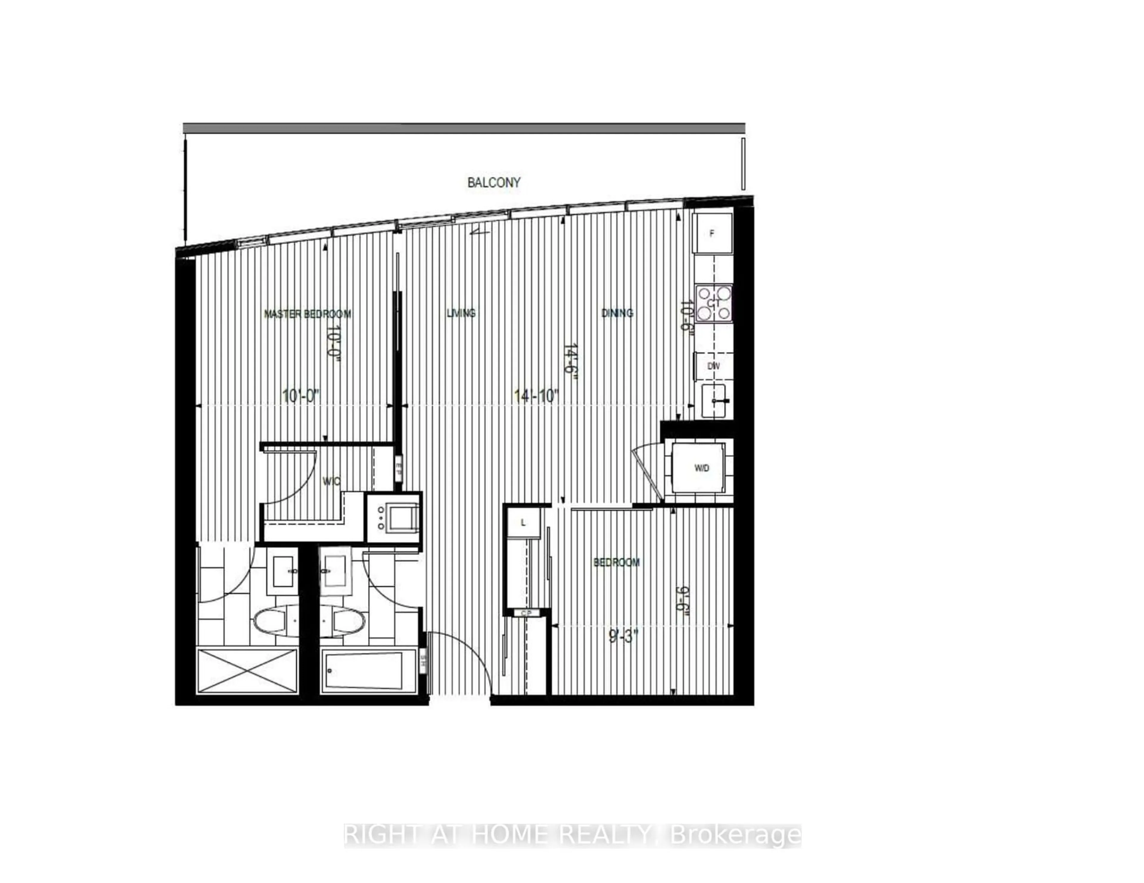 Floor plan for 585 Bloor St #419, Toronto Ontario M4W 0B3