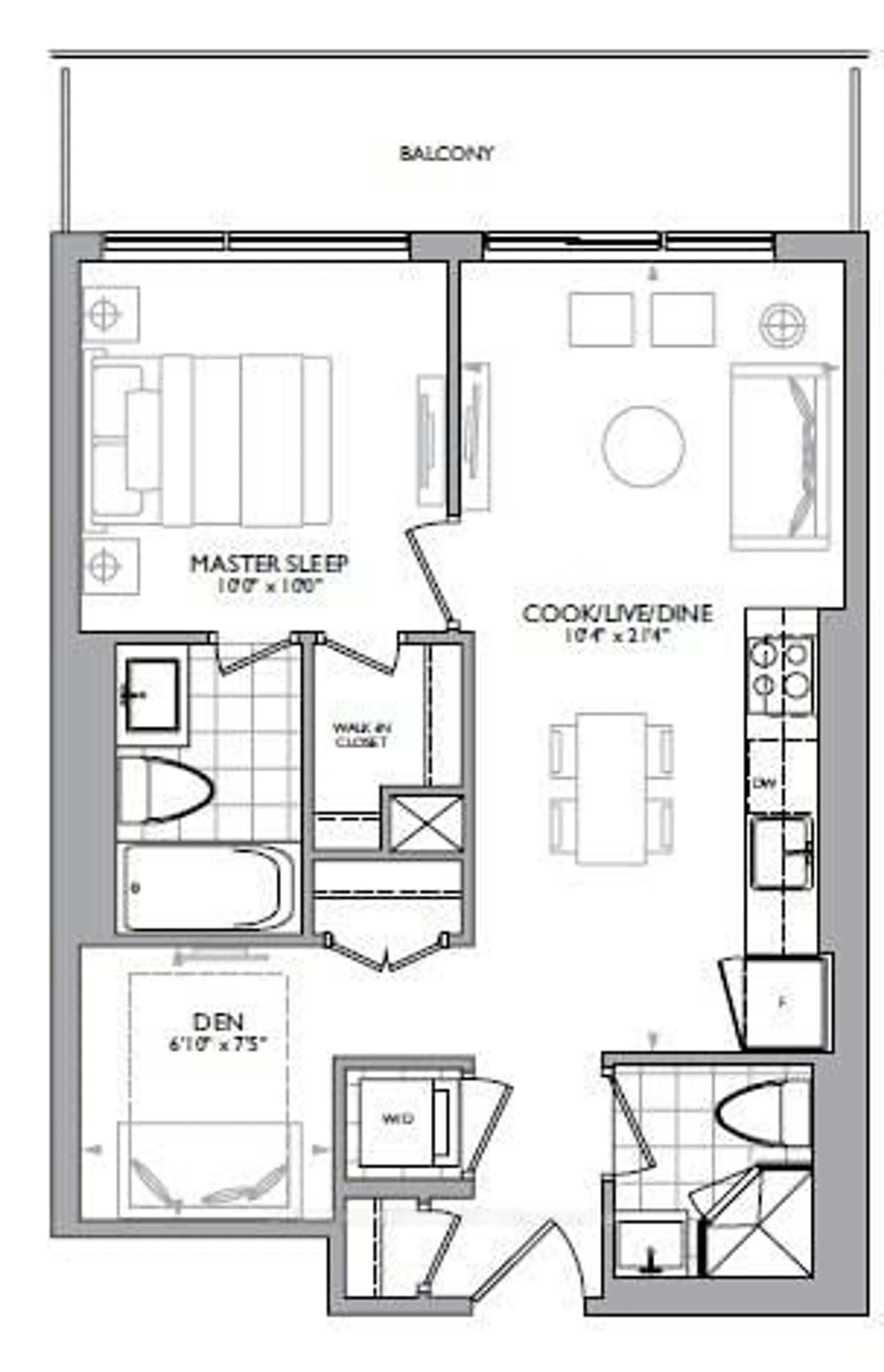 Floor plan for 89 Dunfield Ave #629, Toronto Ontario M4S 0A4